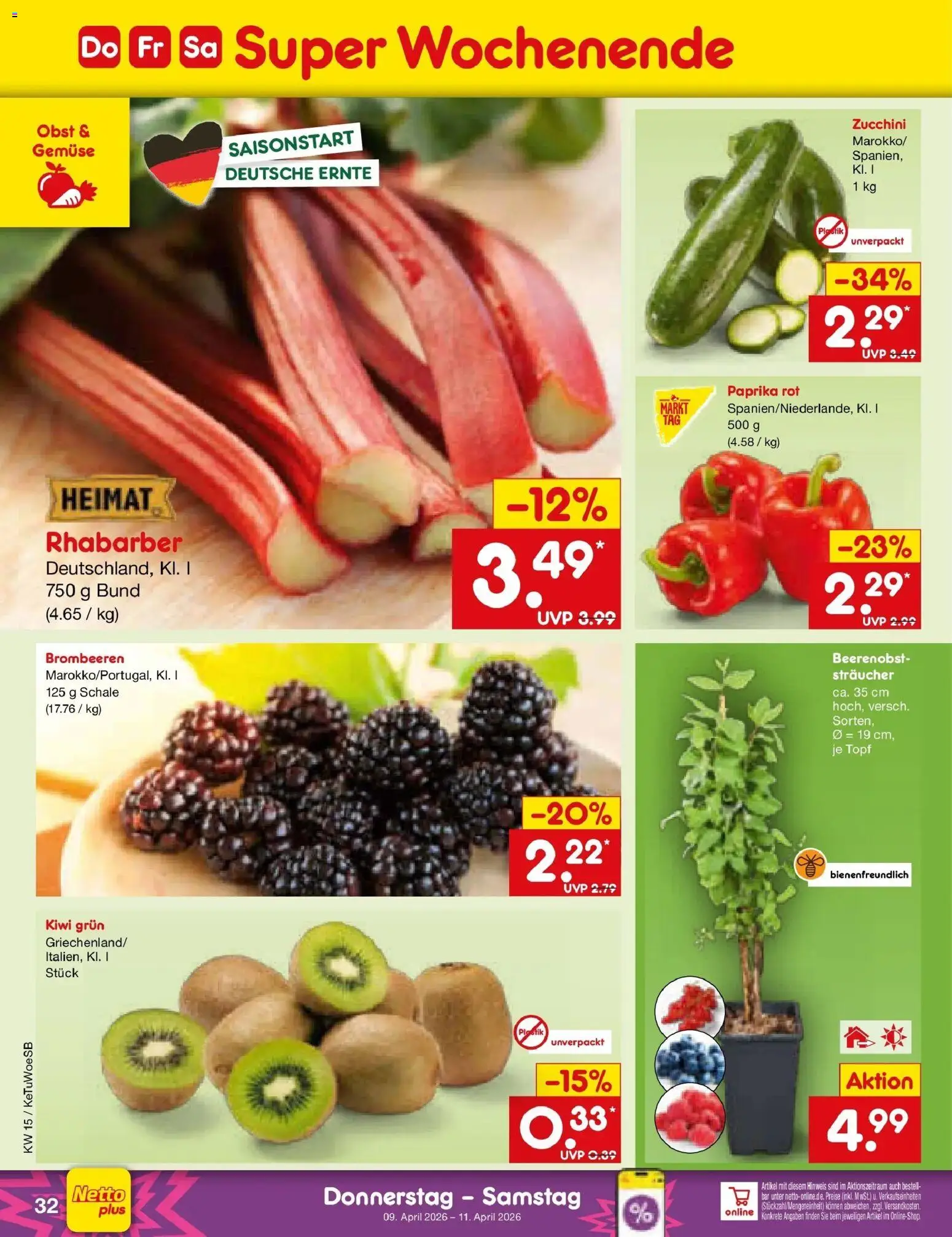 Netto Marken-Discount Prospekt Kruft	 – gültig ab 05.04.2026 | Seite: 48 | Produkte: Paprika rot, Paprika, Zucchini, Kiwi