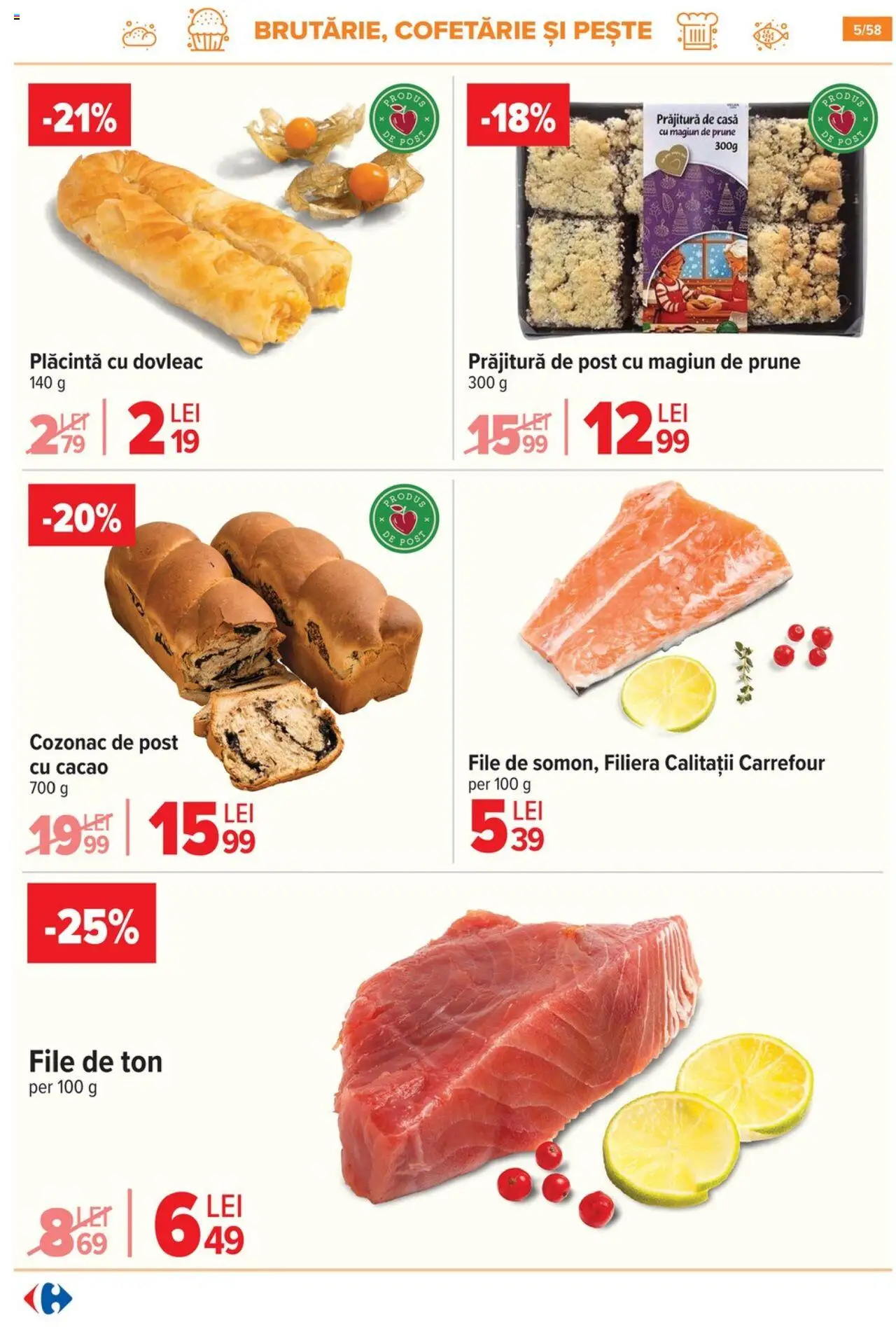 Catalog Carrefour – valabil de la 06.08.2025 | Pagină: 6 | Produse: Prăjitură, Plăcintă, Prune, Cacao