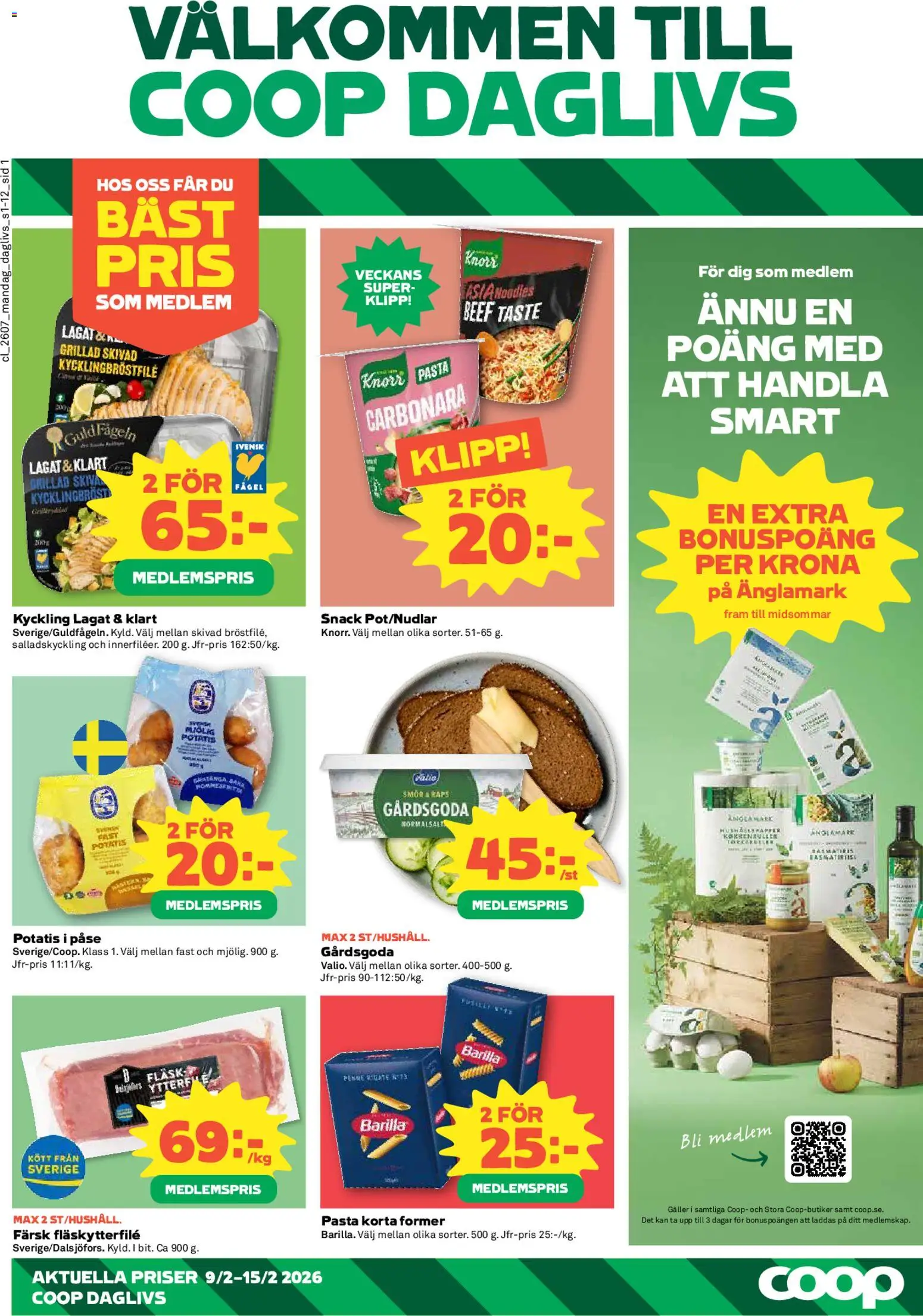 Coop Daglivs reklamblad aktuell från 09.02.2026 | Sida: 1