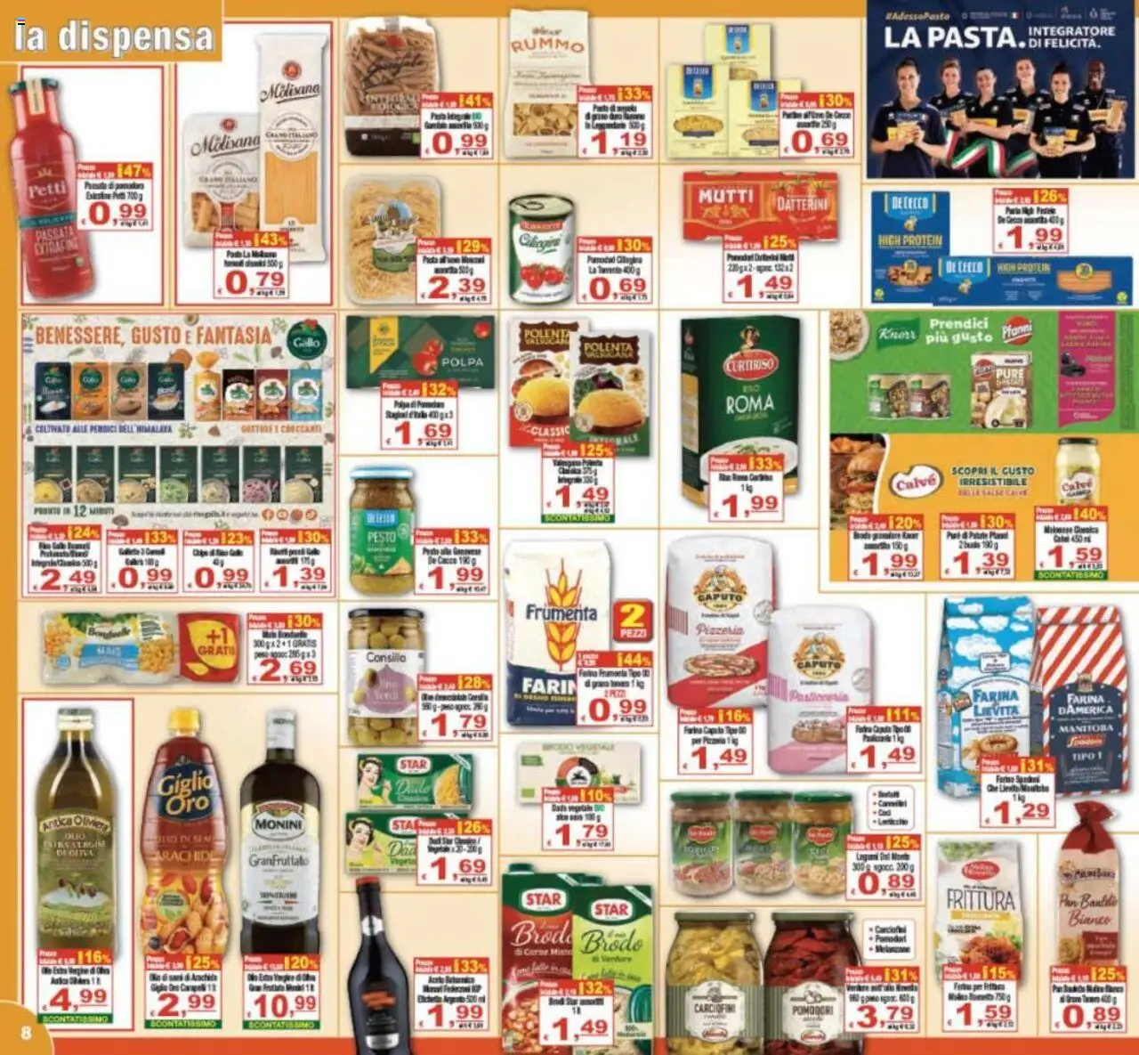Volantino CTS del 17.10.2025 | Pagina: 8 | Prodotti: Farina, Pomodori, Pasta, Mutti