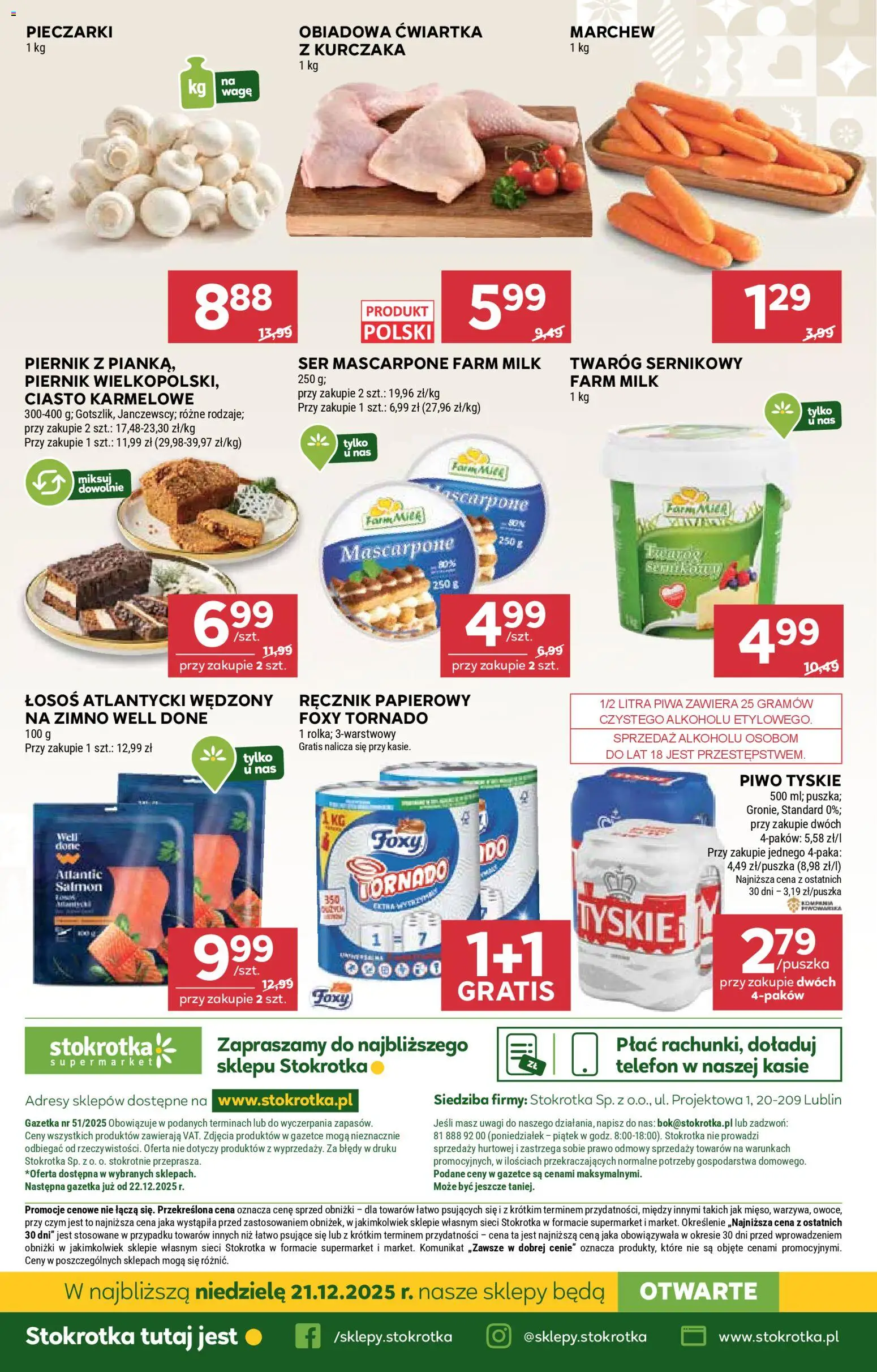 Stokrotka Gazetka od 18.12.2025 | Strona: 50 | Produkty: Piernik, Łosoś, Mascarpone, Ser mascarpone