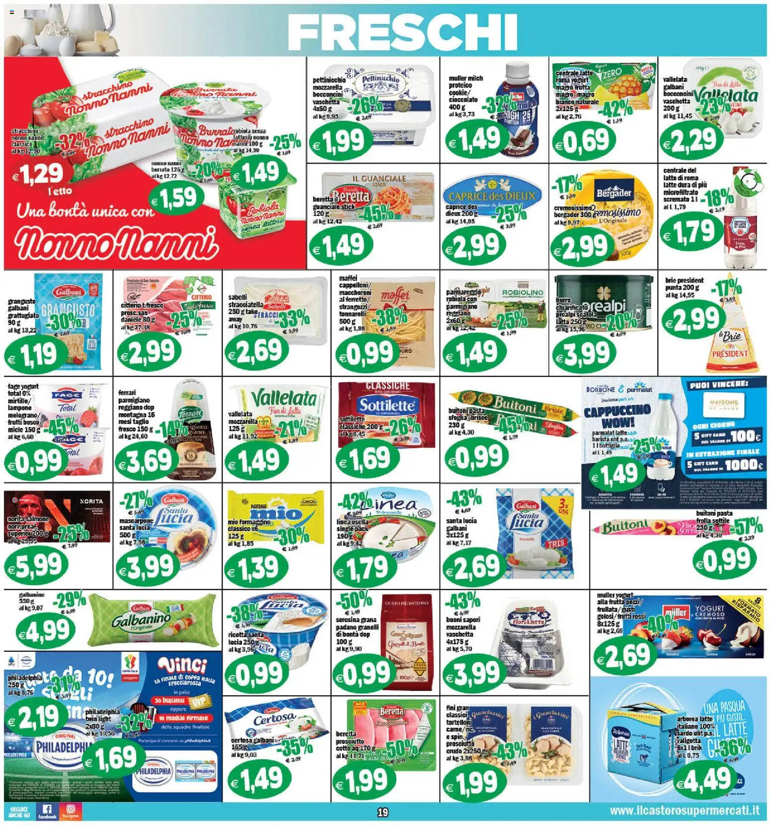 Volantino Il Castoro del 27.03.2026 | Pagina: 19 | Prodotti: Mozzarella, Stracchino, Mascarpone, Valigetta