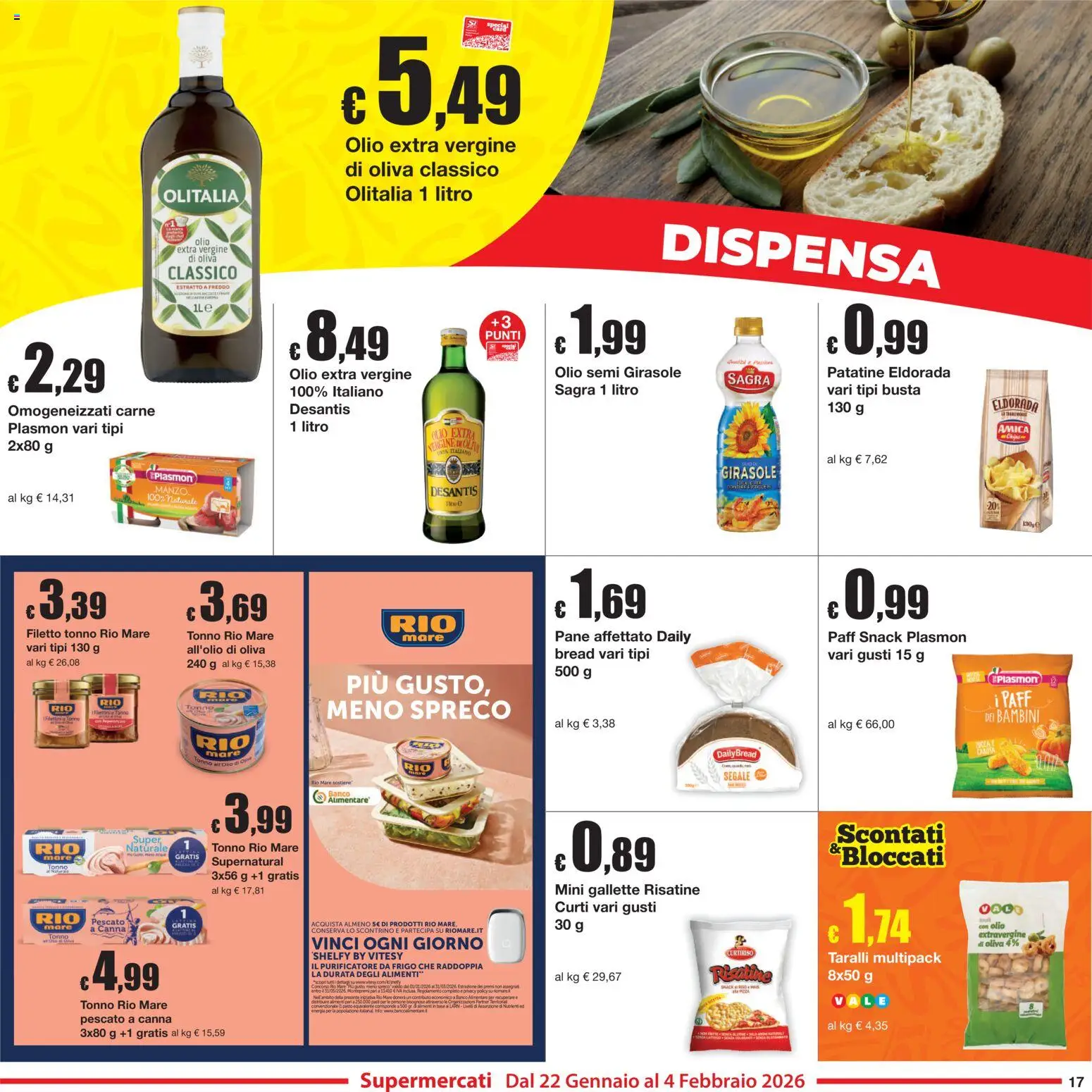Volantino Sì con Te del 22.01.2026 | Pagina: 17 | Prodotti: Olio, Gallette, Tonno, Taralli