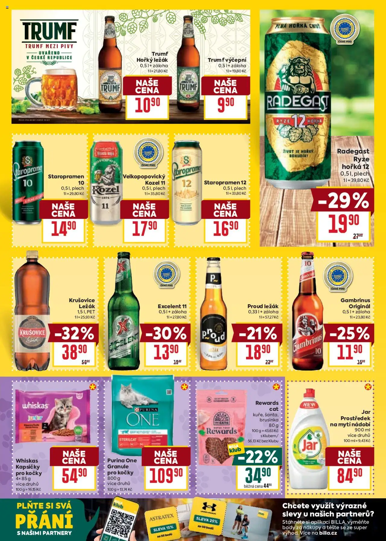 Billa Velký leták od 11.06.2025 | Strana: 23 | Produkty: Staropramen 10, Excelent 11, Plech, Purina one