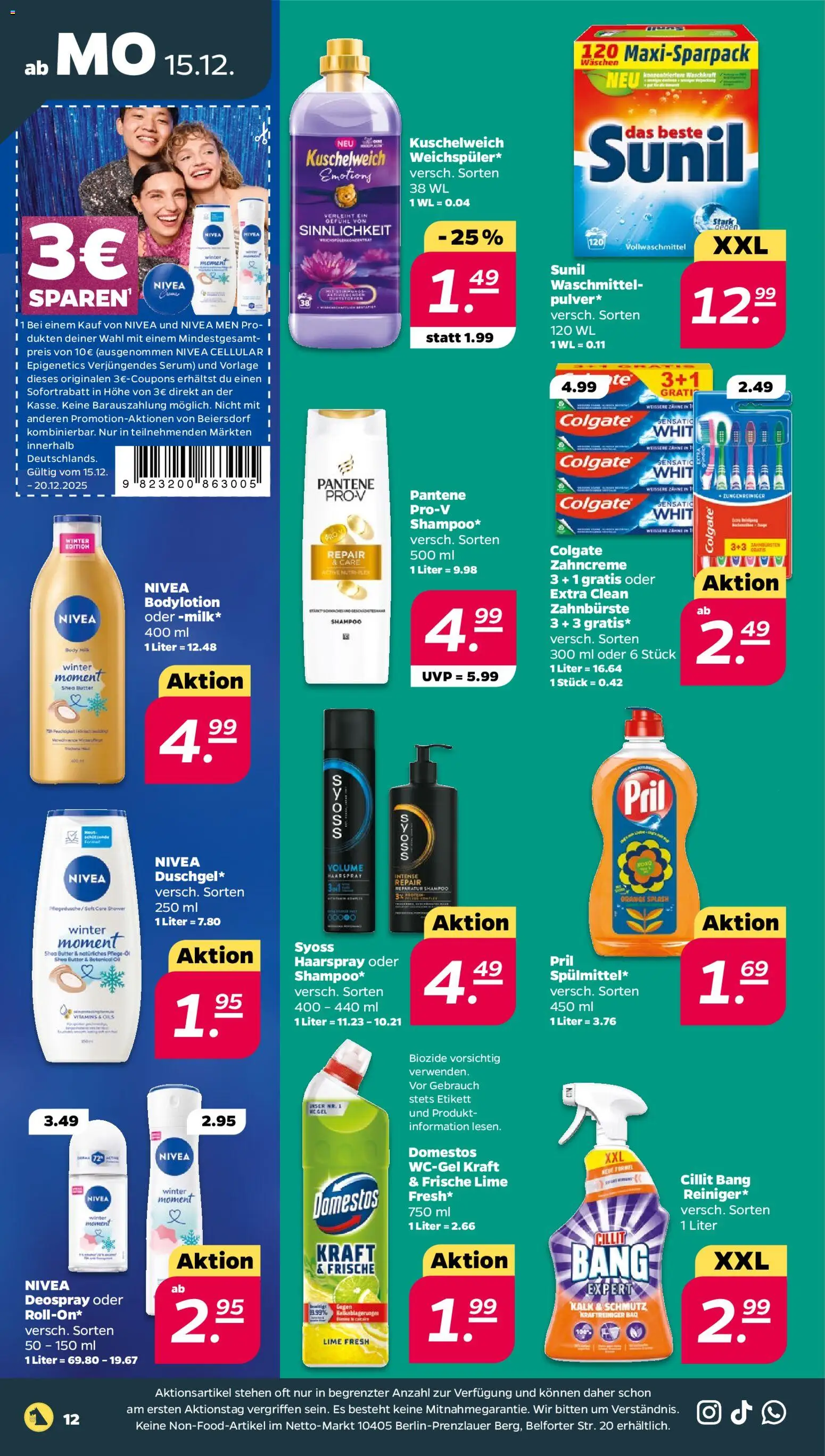 Netto Prospekt 	 – gültig ab 15.12.2025 | Seite: 14 | Produkte: Haarspray, Waschmittel, Serum, Pril