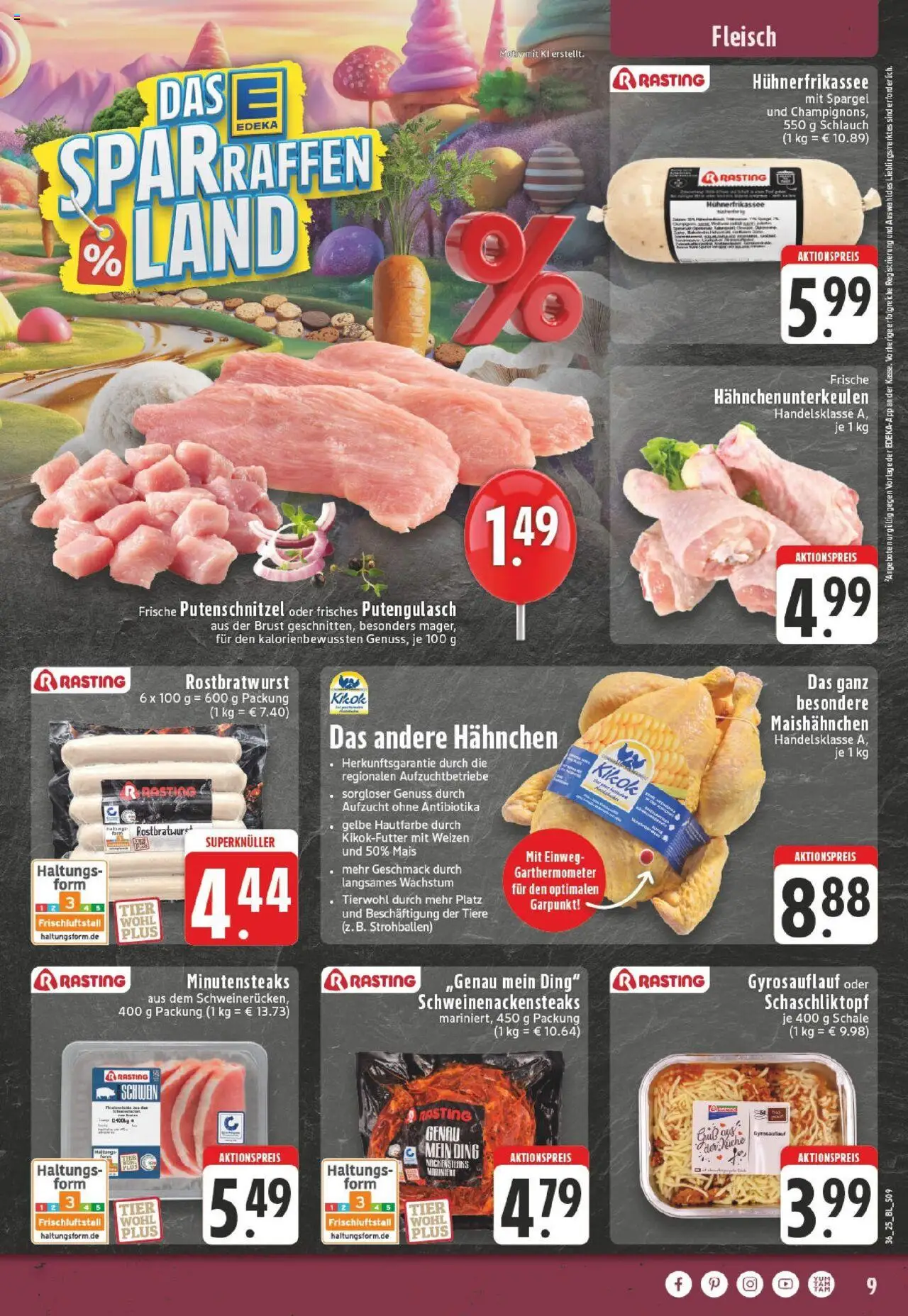 Edeka prospekt Rees-Millingen	 – gültig ab 01.09.2025 | Seite: 9 | Produkte: Küche, Gyros, Putenschnitzel, Steak
