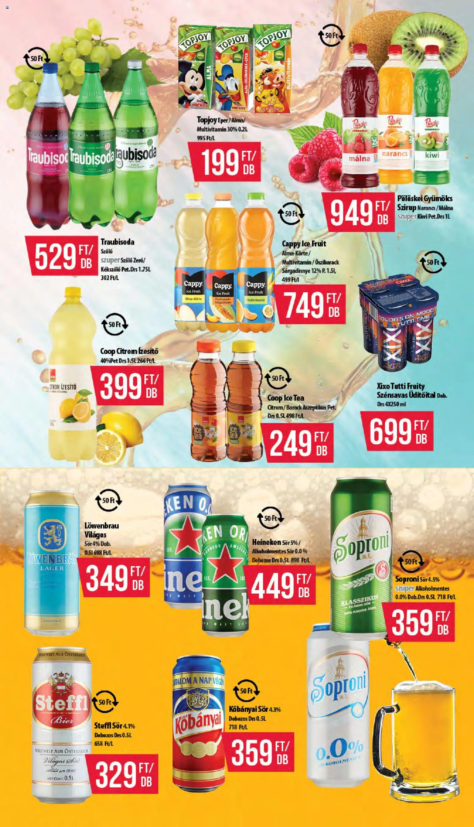 COOP akciós ujság - amely érvényes a következő dátumtól: 12.02.2026 | Oldal: 9 | Termékek: Szőlő, Ice tea, Narancs, Citrom