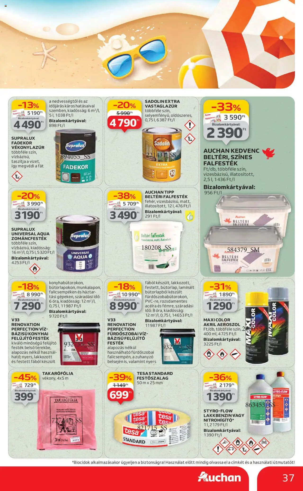 Auchan akciós ujság - amely érvényes a következő dátumtól: 19.06.2025 | Oldal: 37 | Termékek: Festék