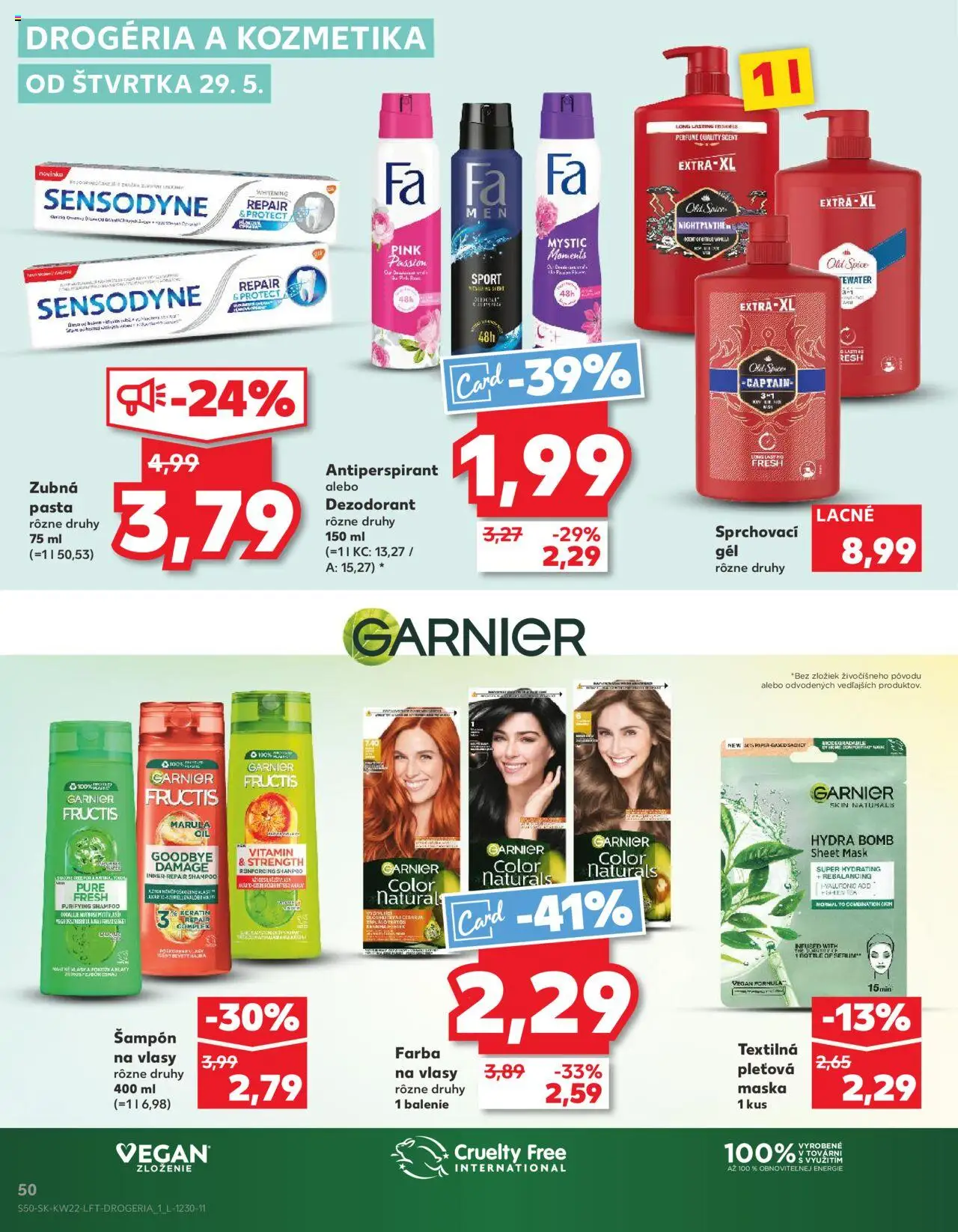 Nové Kaufland akcie – leták je platný od 29.05.2025 | Strana: 50 | Produkty: Old Spice, Maska, Dezodorant, Antiperspirant