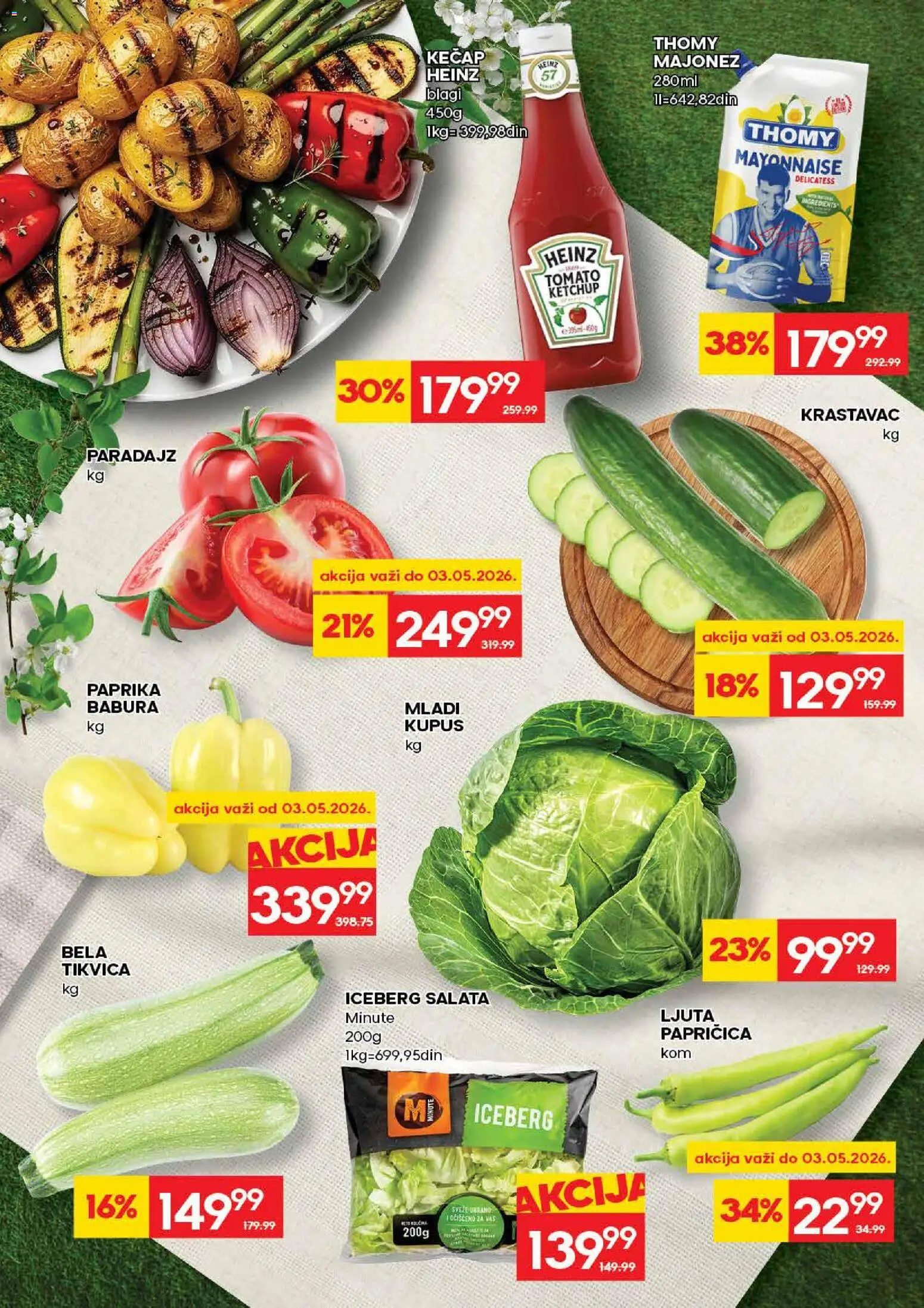 Idea katalog - važi od 30.04.2026 | Strana: 5 | Proizvode: Krastavac, Iceberg salata, Kupus, Paradajz