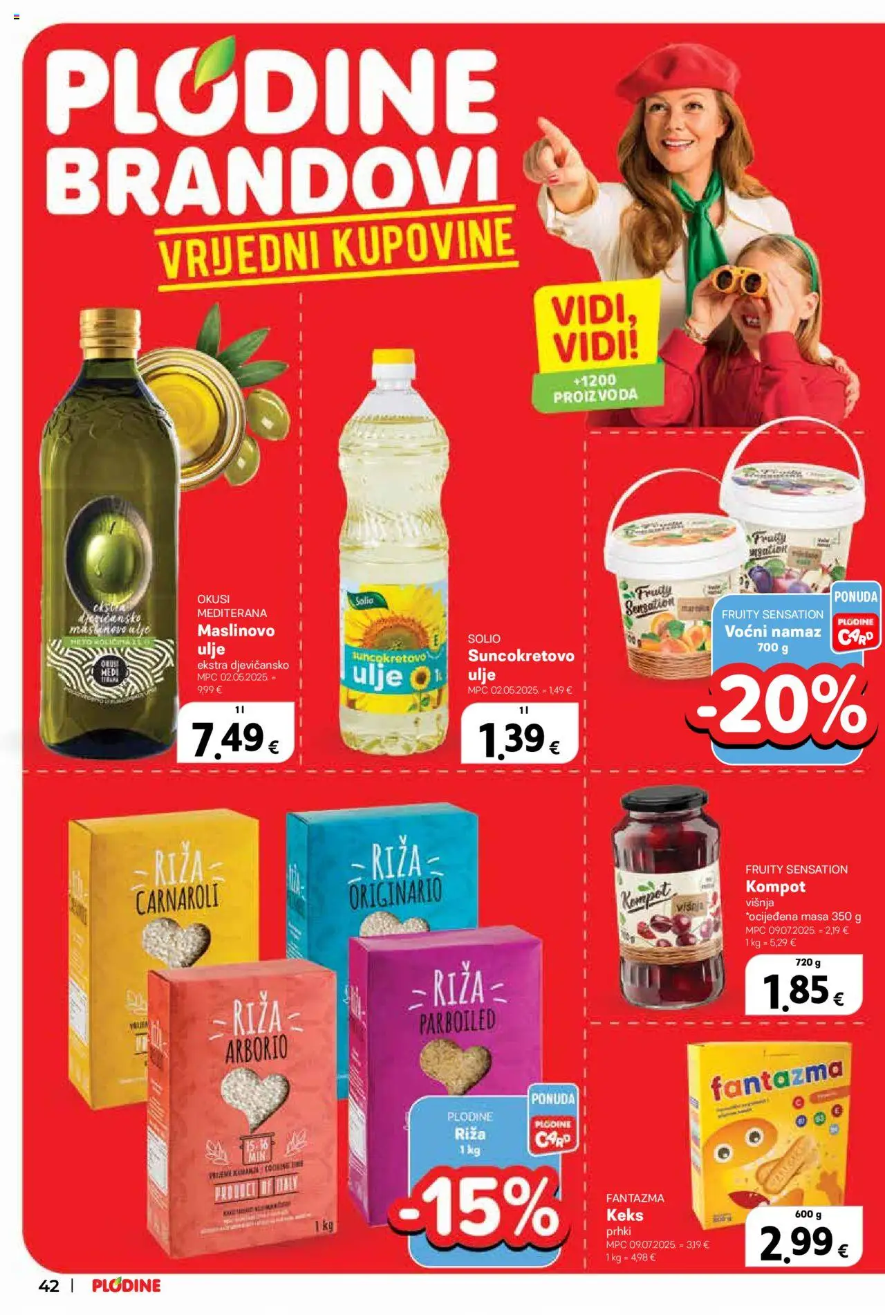 Plodine katalog | vrijedi od 22.10.2025 | Stranica: 42 | Proizvodi: Ulje, Keks, Kompot, Namaz