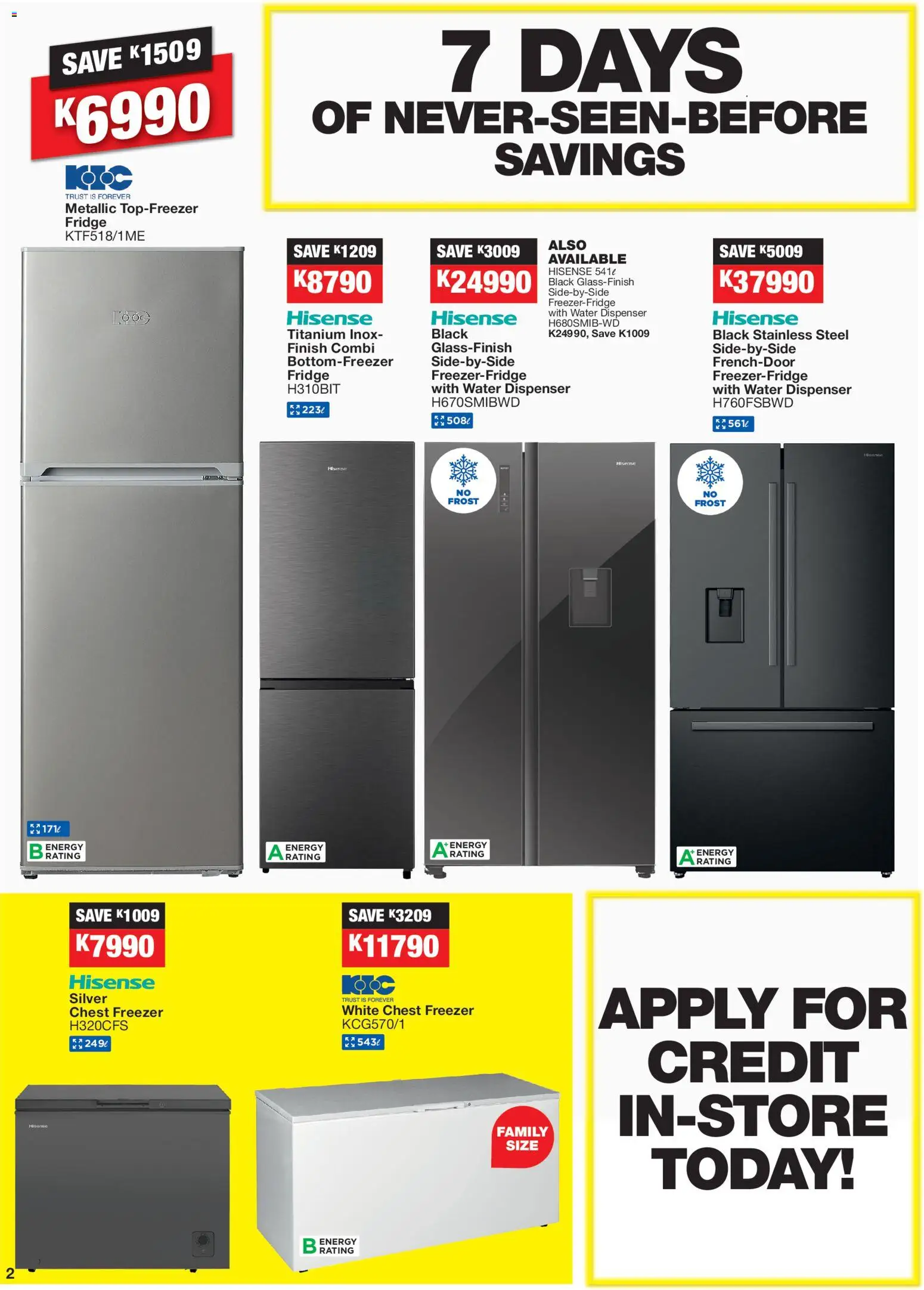 New OK Furniture catalogue – valid from 24.11.2025 | Page: 2 | Products: Freezer, Fridge, Chest freezer, Water