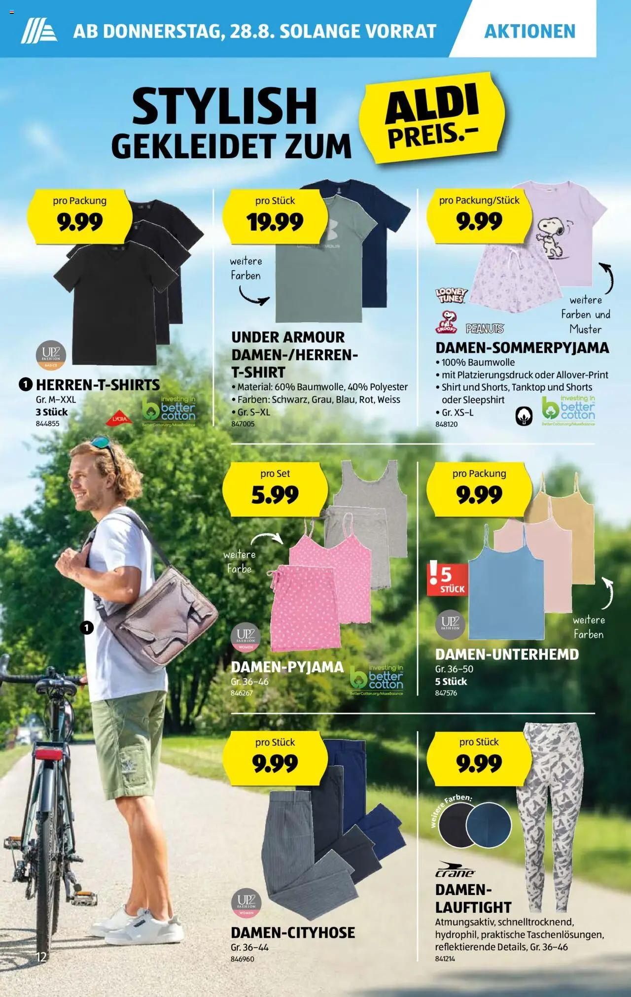Aldi Aktionen ab 28.08.2025 | Seite: 12 | Produkte: Tanktop, Shirt