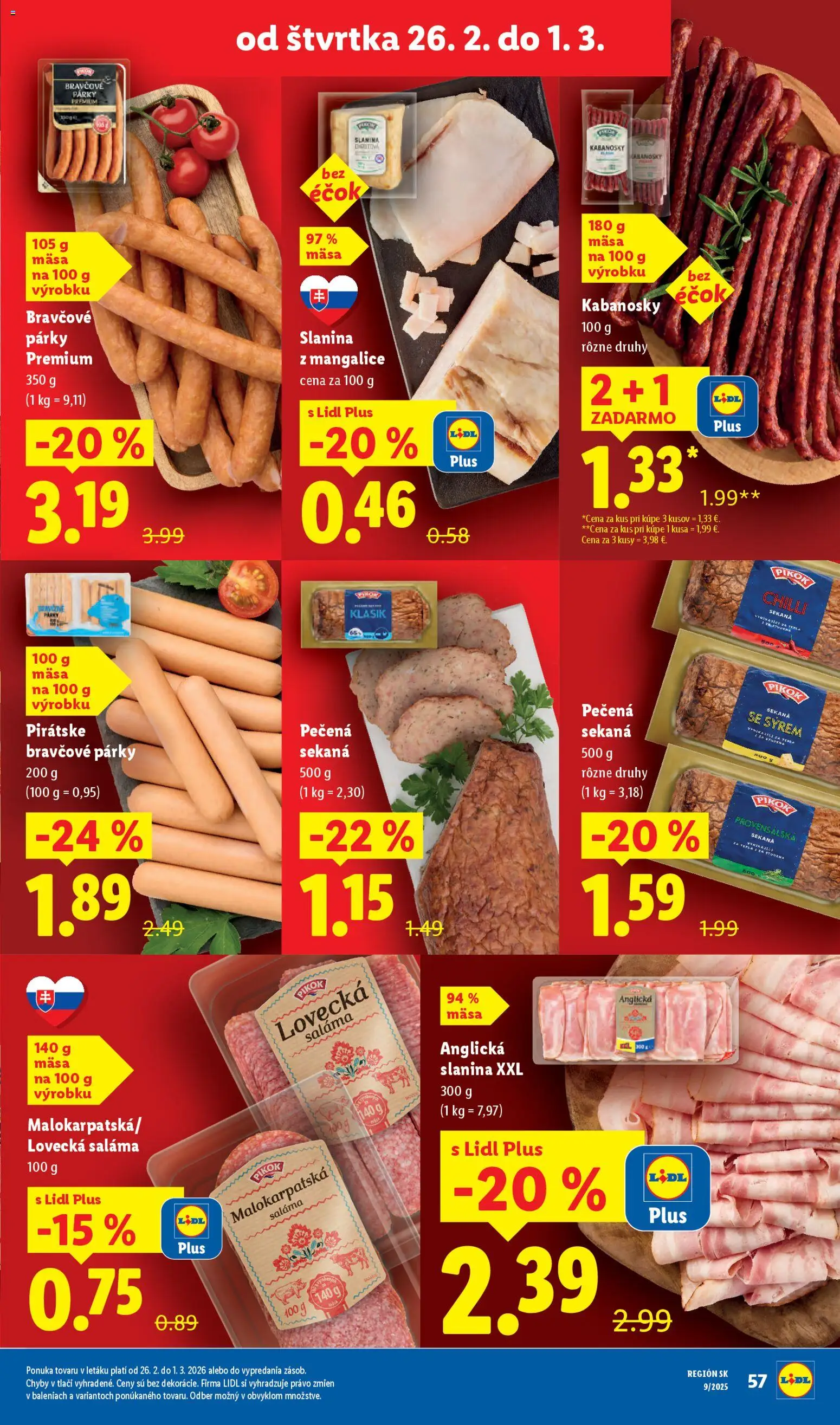 Nové Lidl akcie – leták je platný od 23.02.2026 | Strana: 65 | Produkty: Saláma, Slanina, Chilli, Párky