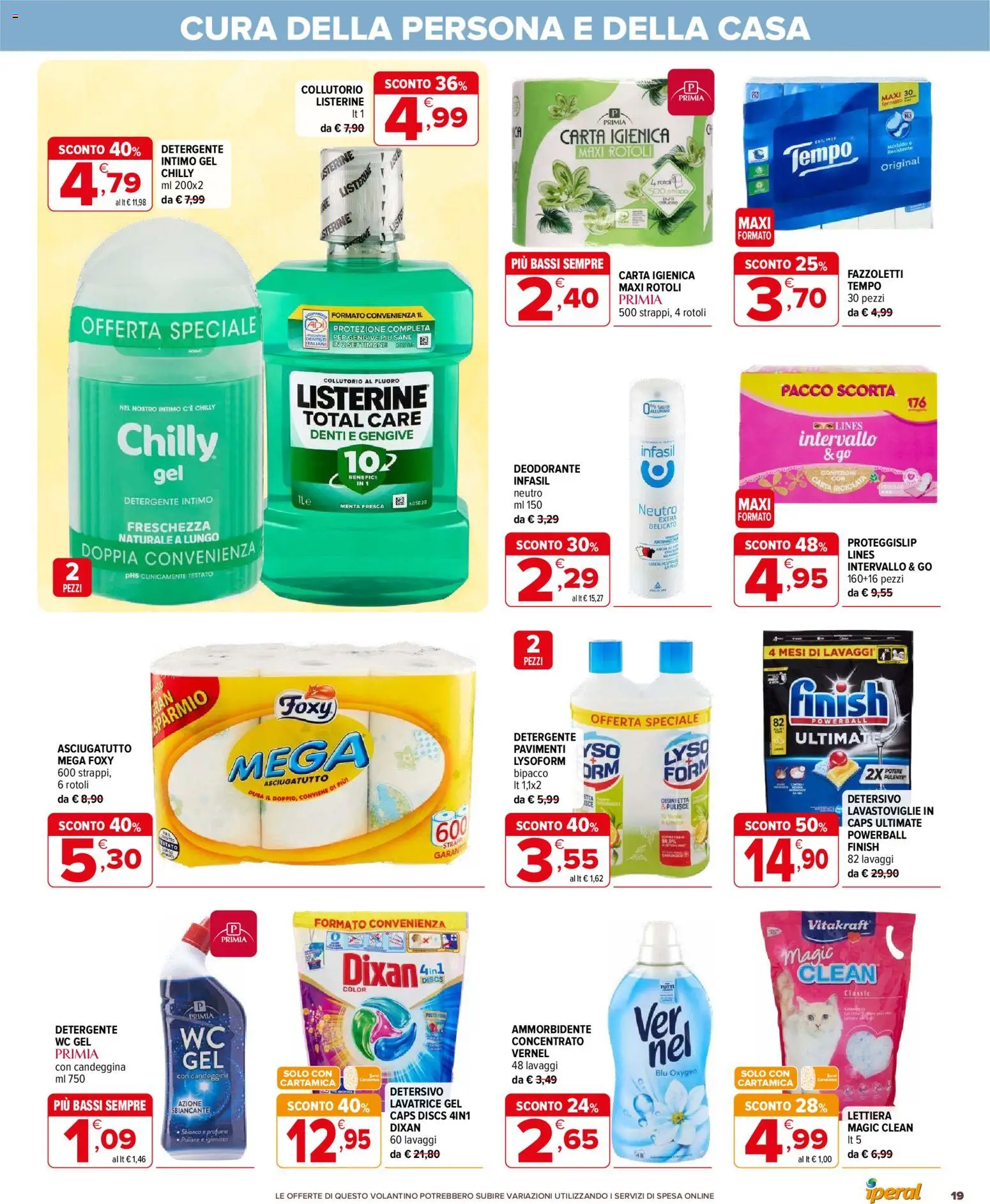 Volantino Iperal del 05.03.2026 | Pagina: 19 | Prodotti: Carta igienica, Deodorante, Ammorbidente, Menta