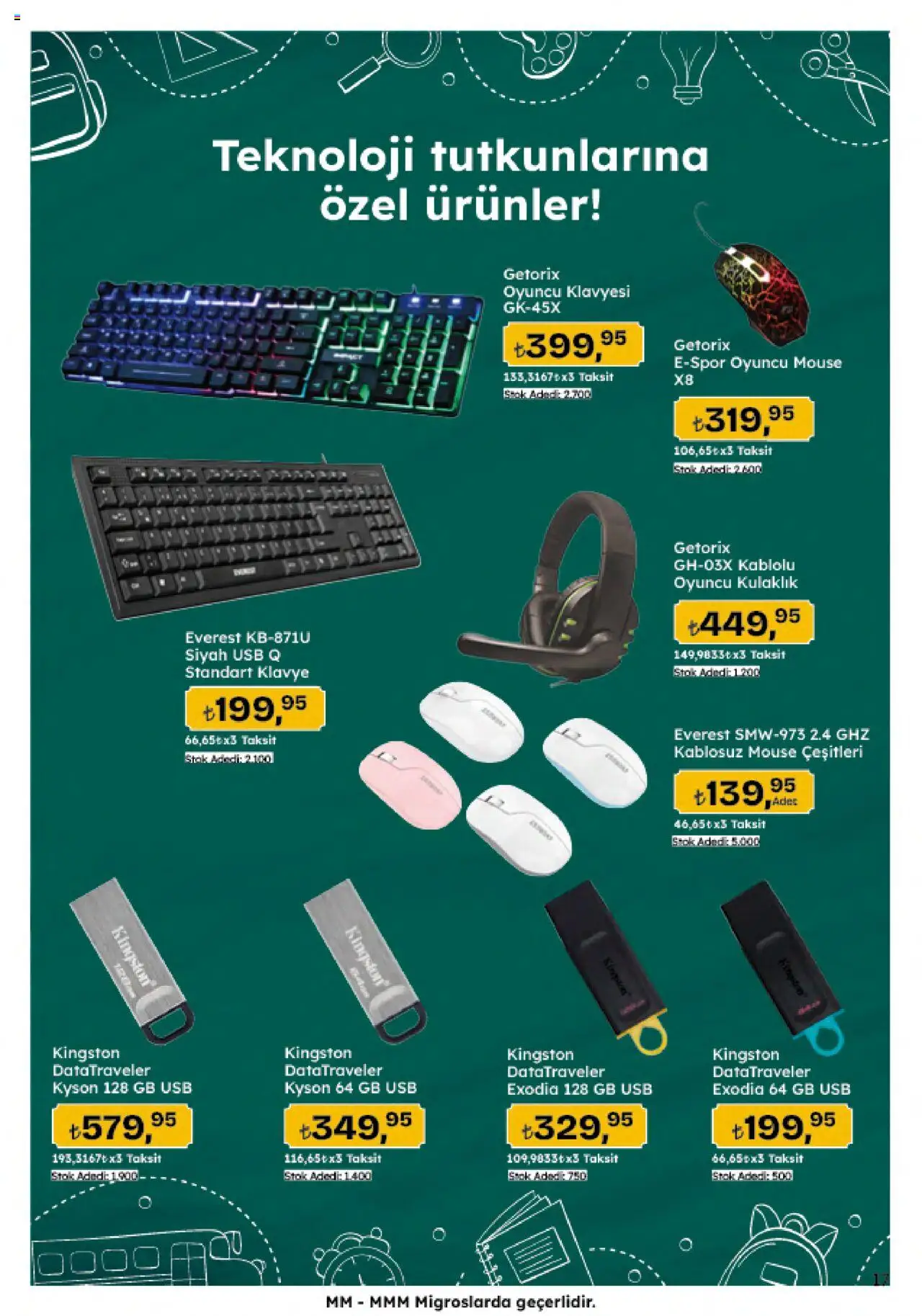 Migros Katalog - 5M Migroskop Dijital - 21.08.2025 tarihinden itibaren geçerlidir | Sayfa: 17 | Ürünler: Klavye, Oyuncu, Kulaklık, USB