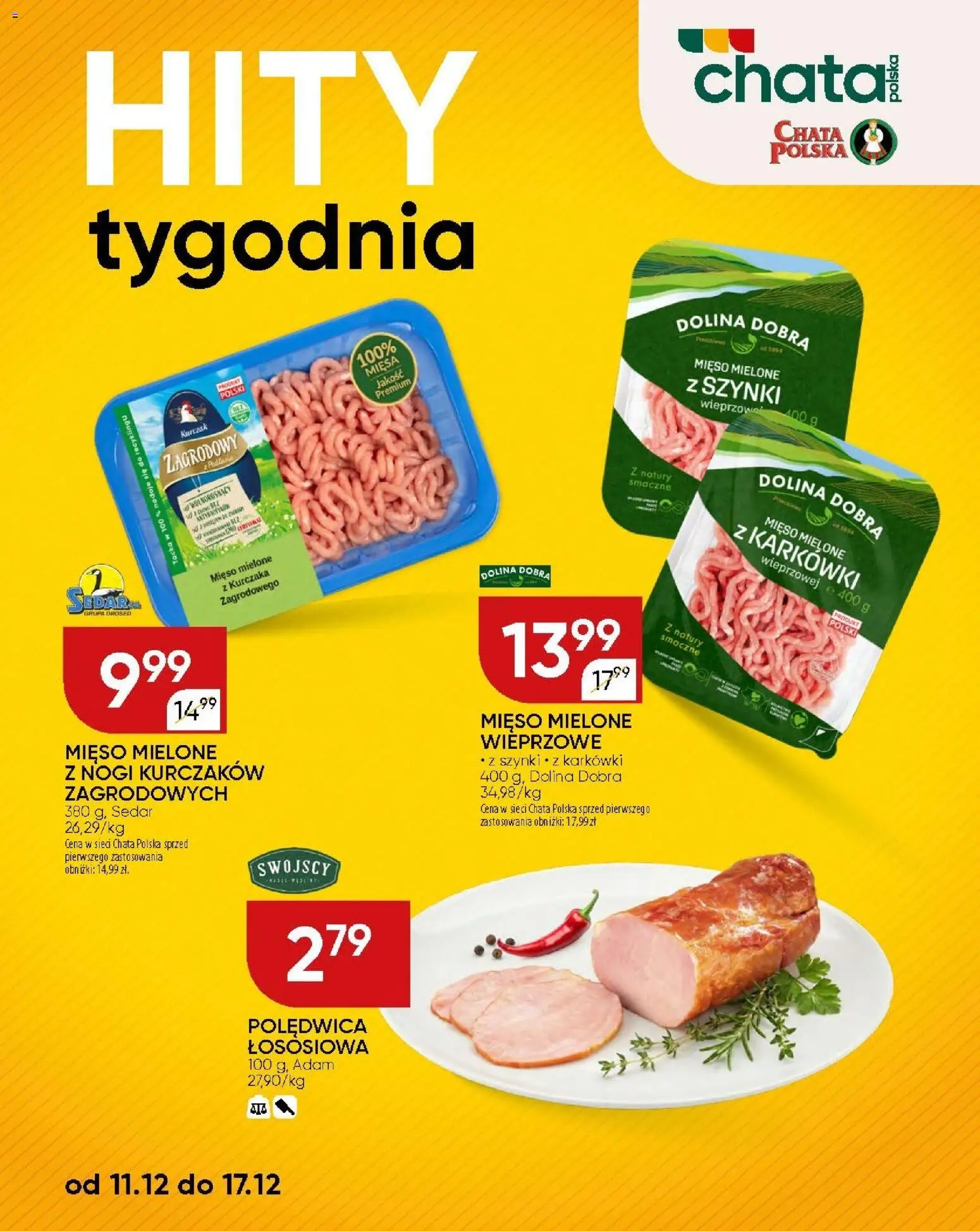 Chata Polska Gazetka od 18.12.2025 | Strona: 37 | Produkty: Kurczak, Mięso, Mięso mielone, Kurczak zagrodowy