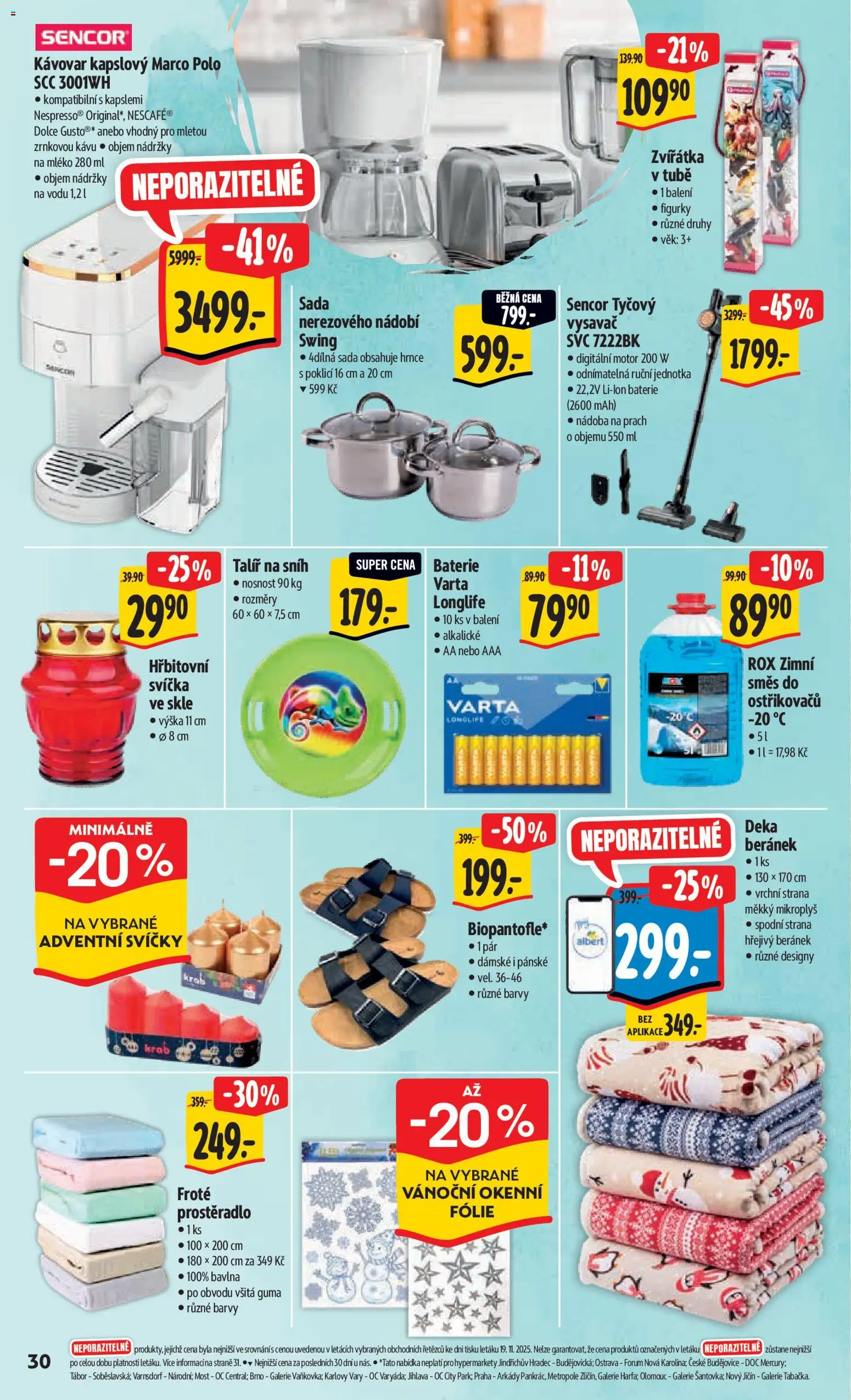 Albert leták - Hypermarket od 26.11.2025 | Strana: 40 | Produkty: Adventní svíčky, Nádobí, Vysavač, Baterie
