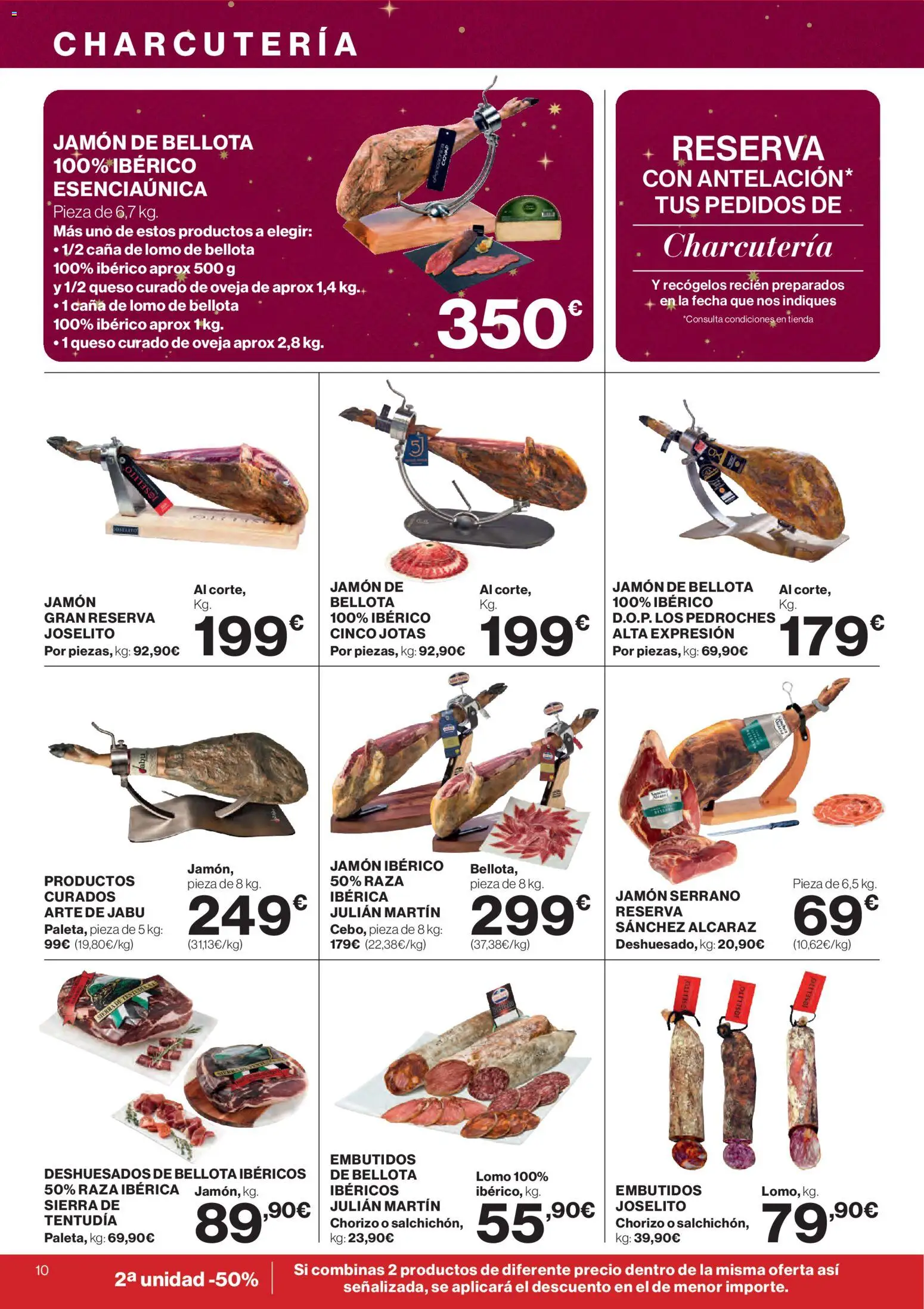 El Corte Inglés ofertas │ válido desde el 18.12.2025 | Página: 10 | Productos: Jamón serrano, Queso, Jamón ibérico, Jamón