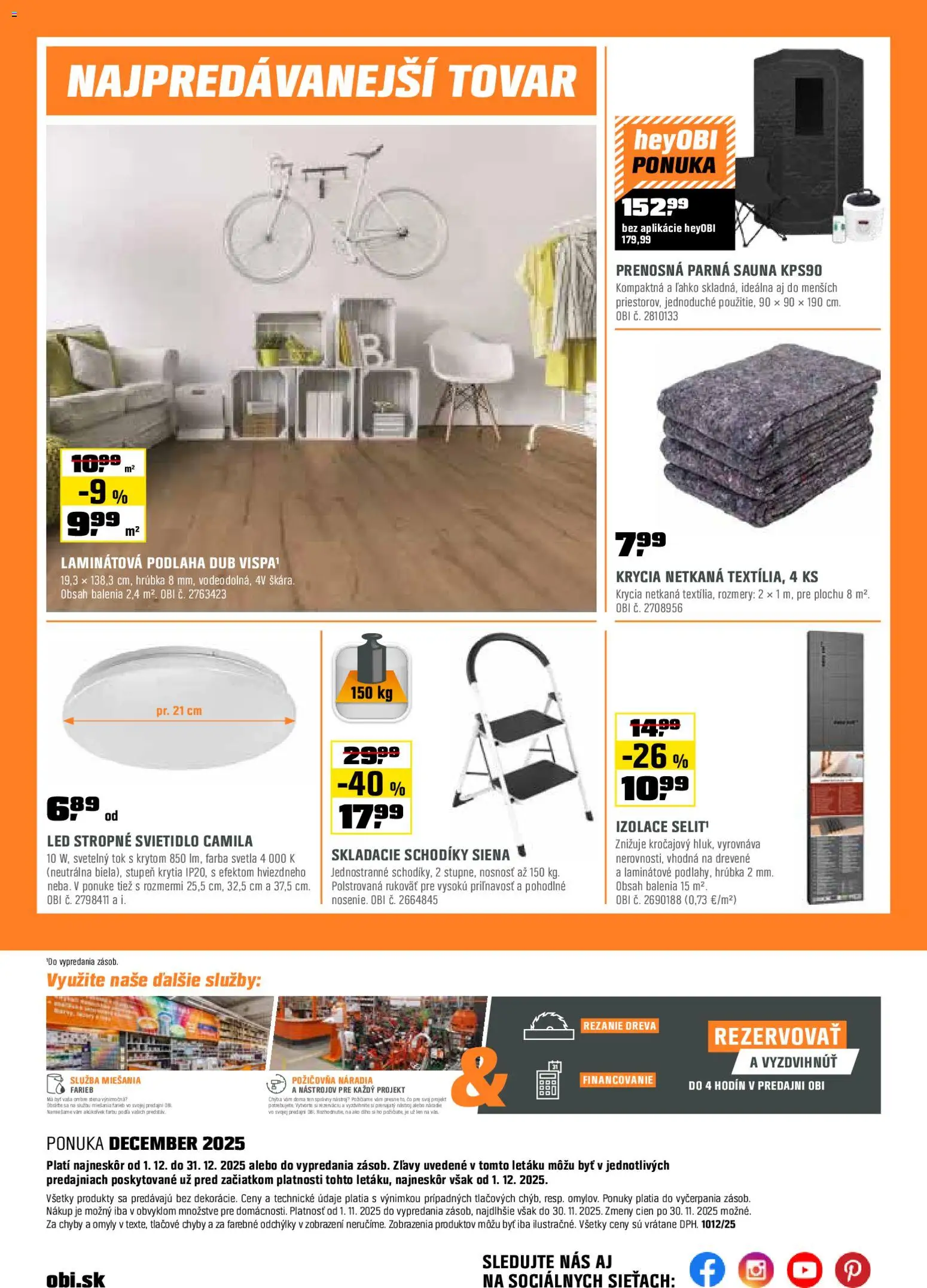 Nové OBI akcie – leták je platný od 01.12.2025 | Strana: 22 | Produkty: Stropné svietidlo, Led stropné svietidlo, Svietidlo