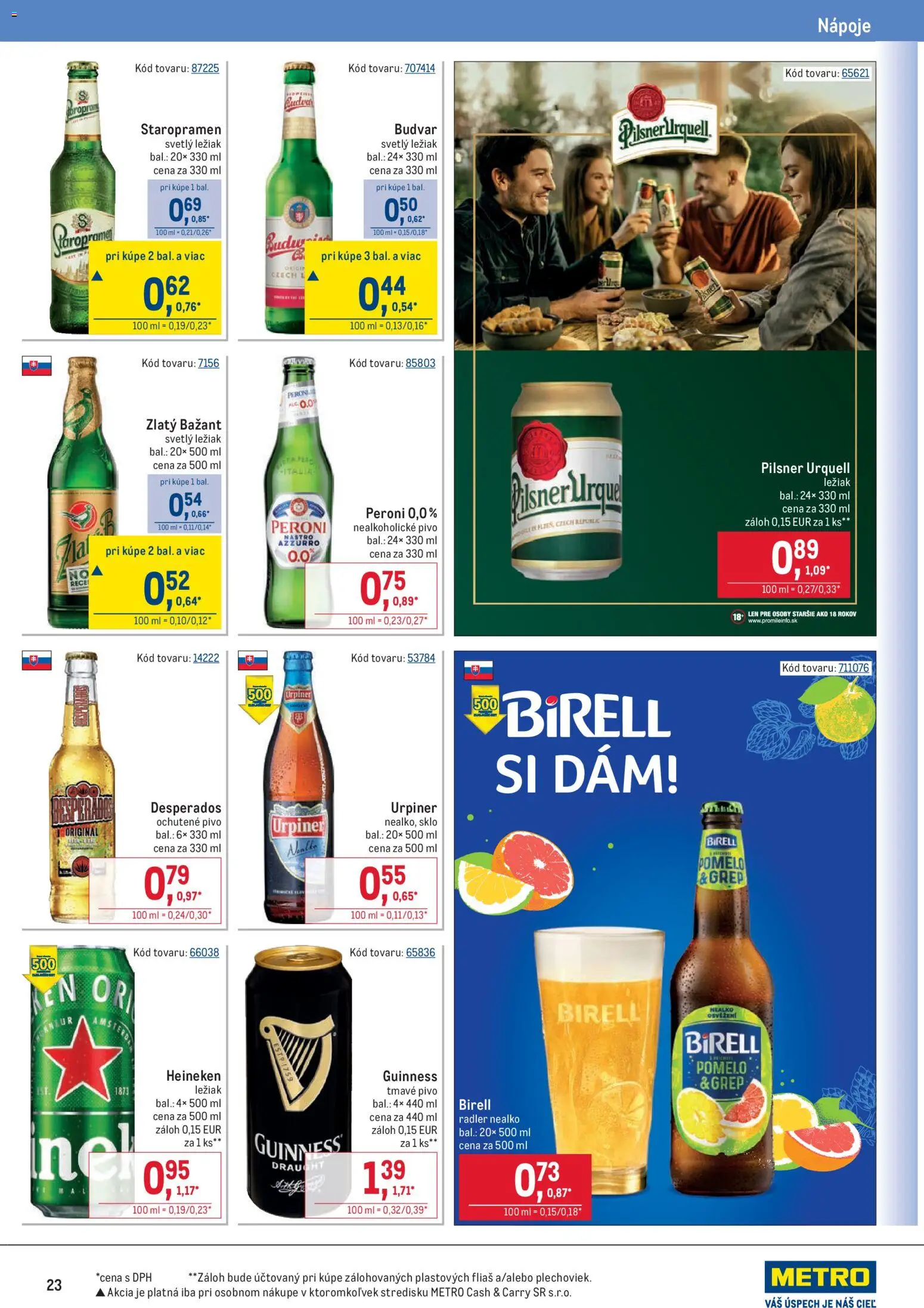 Nové Metro akcie – leták je platný od 05.11.2025 | Strana: 23 | Produkty: Pivo, Desperados, Budvar, Urpiner
