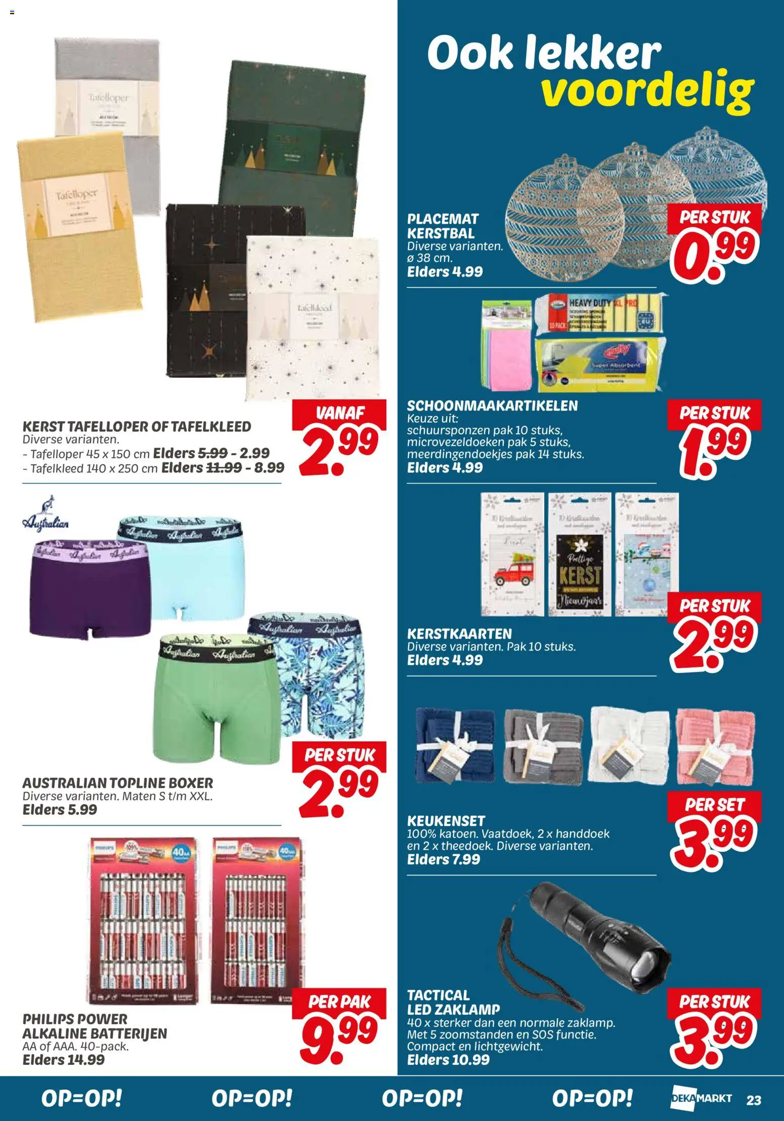 {H1} | Pagina: 25 | Producten: Zaklamp, Handdoek, Batterijen