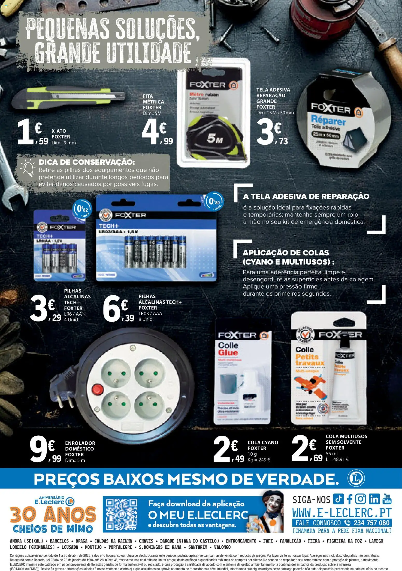 E.Leclerc folheto da Nossa Marca │ válido de 01.04.2026 | Página: 8 | Produtos: Faca, Pilhas