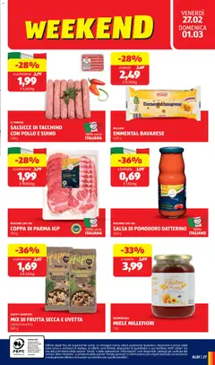 Anteprima del volantino Volantino Aldi	 valido a partire dal 23.02.2026 | Pagina: 27 | Prodotti: Salsa, Tacchino, Pomodoro, Emmental