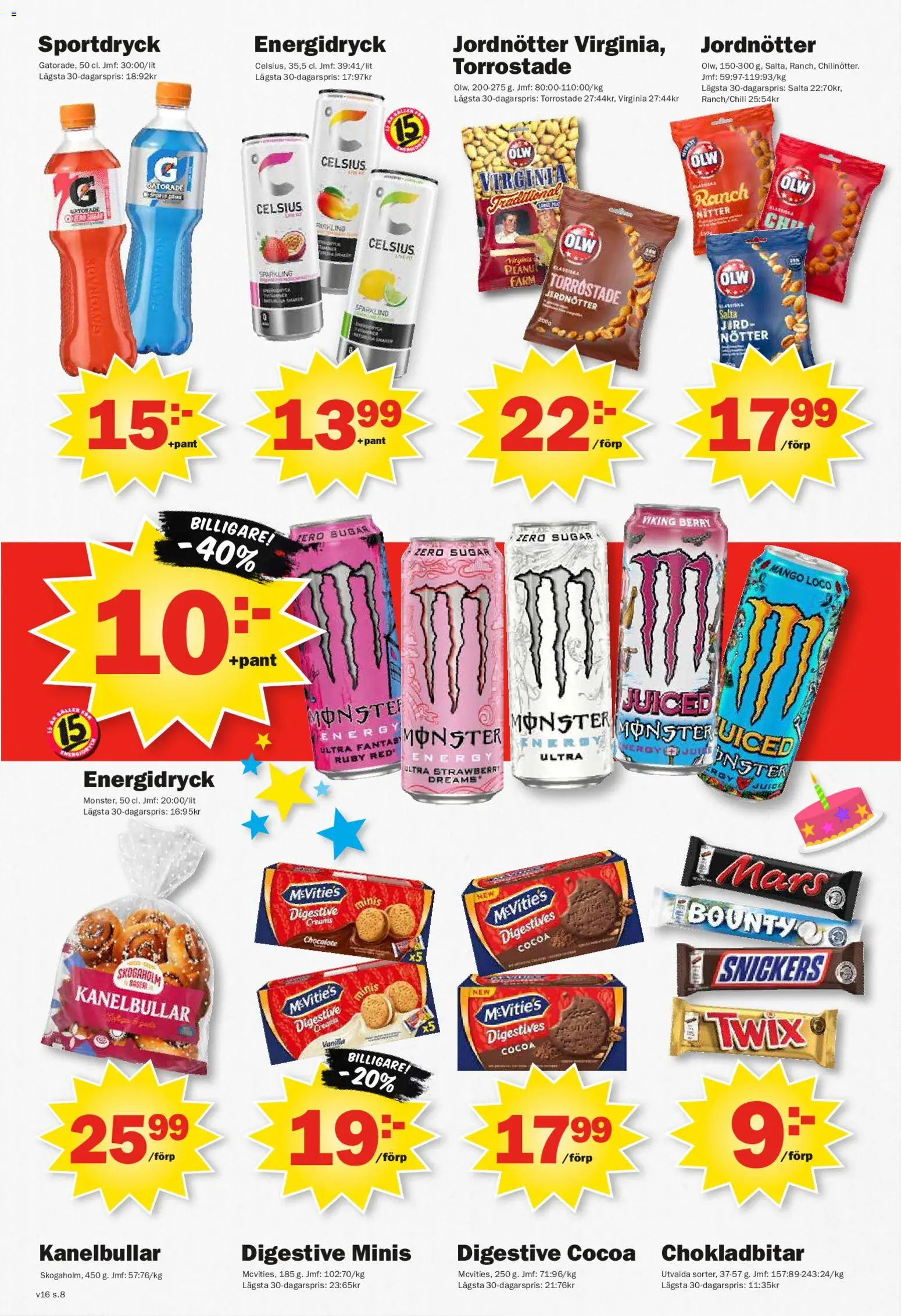 Pekås reklamblad aktuell från 13.04.2026 | Sida: 8 | Produkter: Digestive, Jordnötter, Nötter, Mango