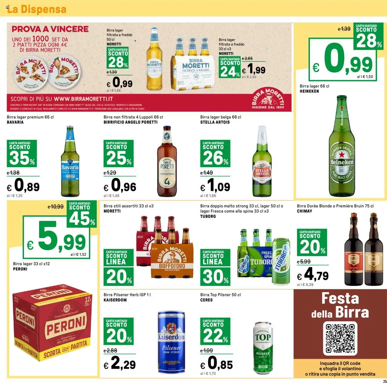 Volantino Iper del 01.08.2025 | Pagina: 25 | Prodotti: Top, Birra Moretti, Ceres, Heineken