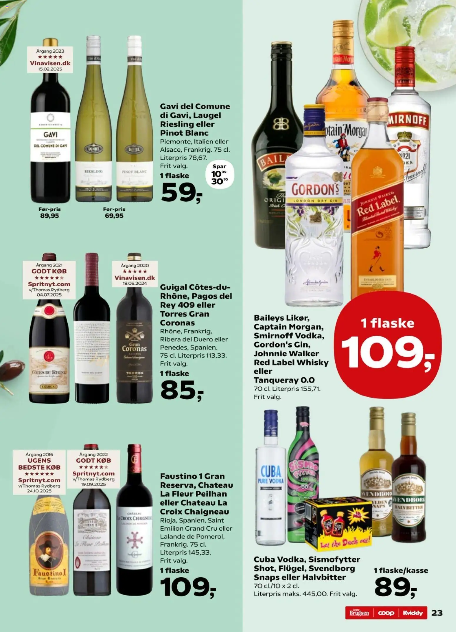 Kvickly tilbudsavis – gyldig fra 09.01.2026 | Side: 23 | Produkter: Amendoins, Gin, Vodka, Whisky