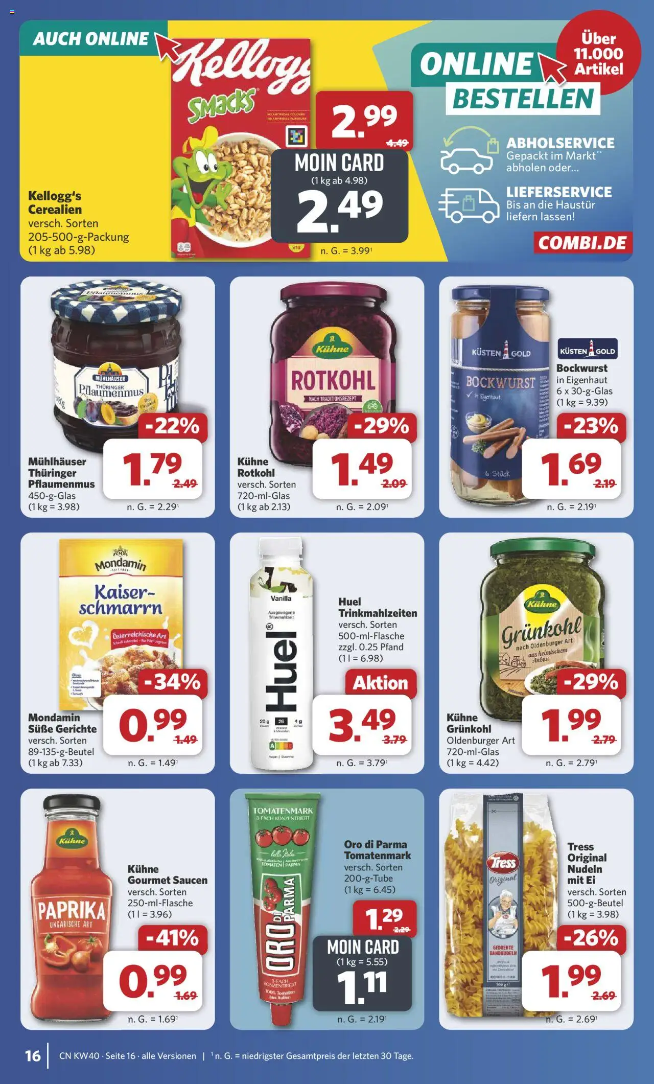 Combi Prospekt 	 – gültig ab 29.09.2025 | Seite: 19 | Produkte: Tomaten, Kellogg's, Paprika, Nudeln