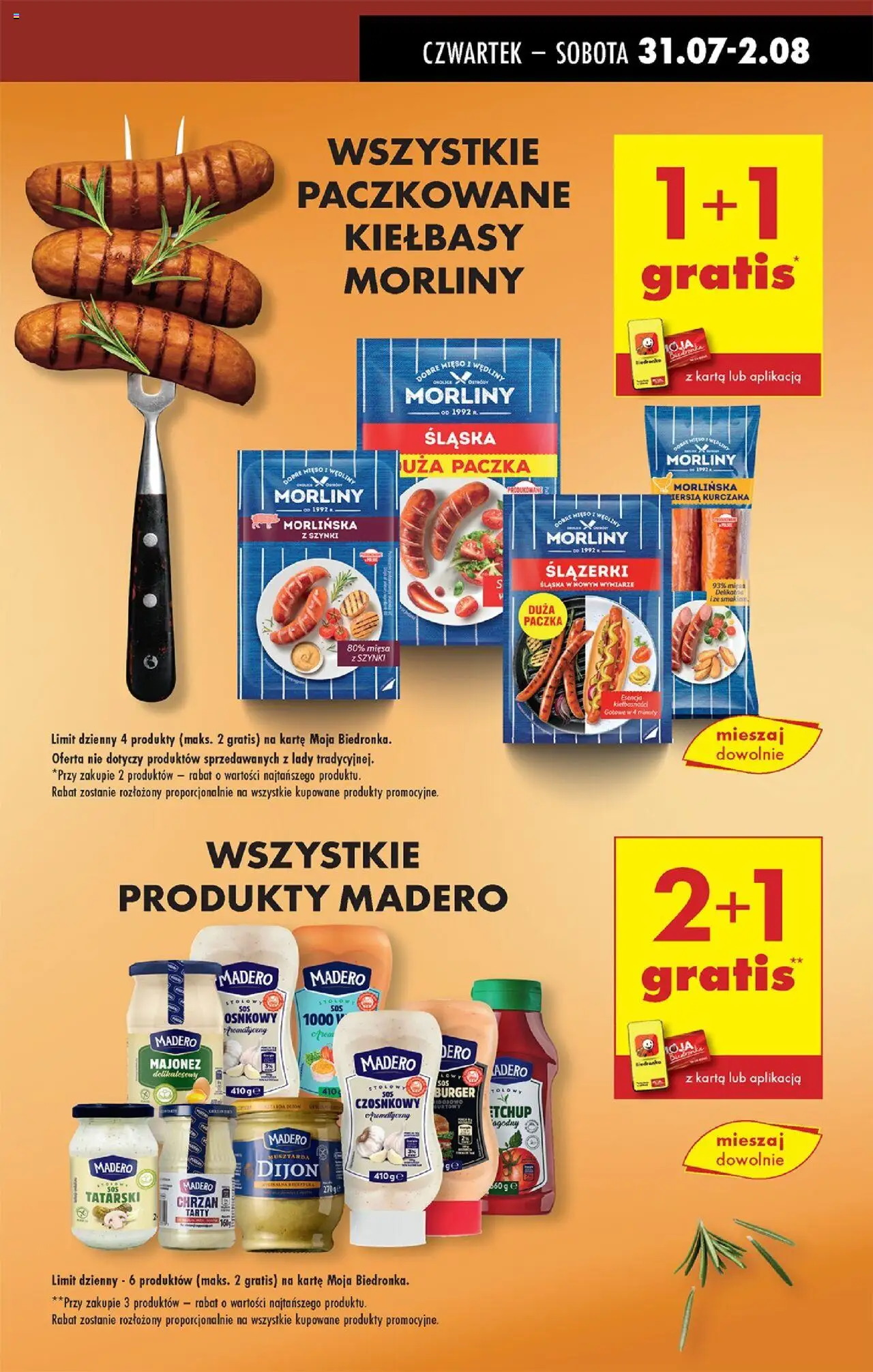 Biedronka gazetka - Oferta W tym tygodniu od 31.07.2025 | Strona: 11 | Produkty: Karta, Ketchup, Musztarda, Kiełbasy Morliny