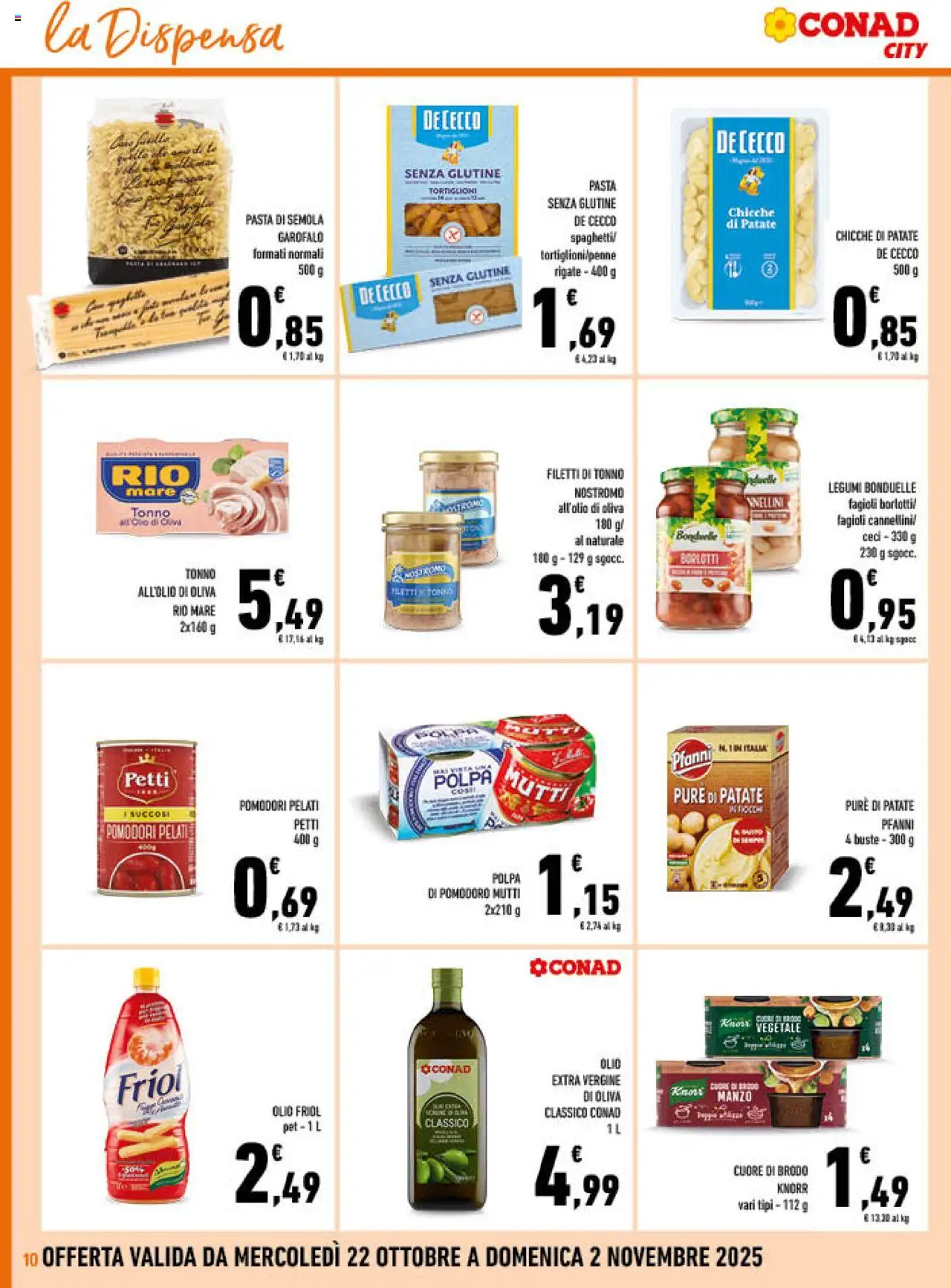Volantino Conad del 22.10.2025 | Pagina: 10 | Prodotti: Manzo, Fagioli, Olive, Olio extra vergine
