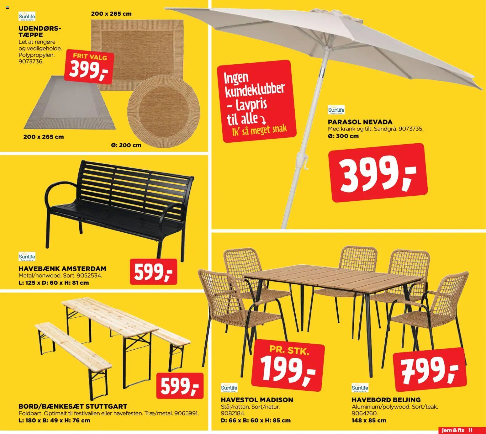 Jem & fix tilbudsavis – gyldig fra 19.04.2026 | Side: 11 | Produkter: Tæppe, Parasol