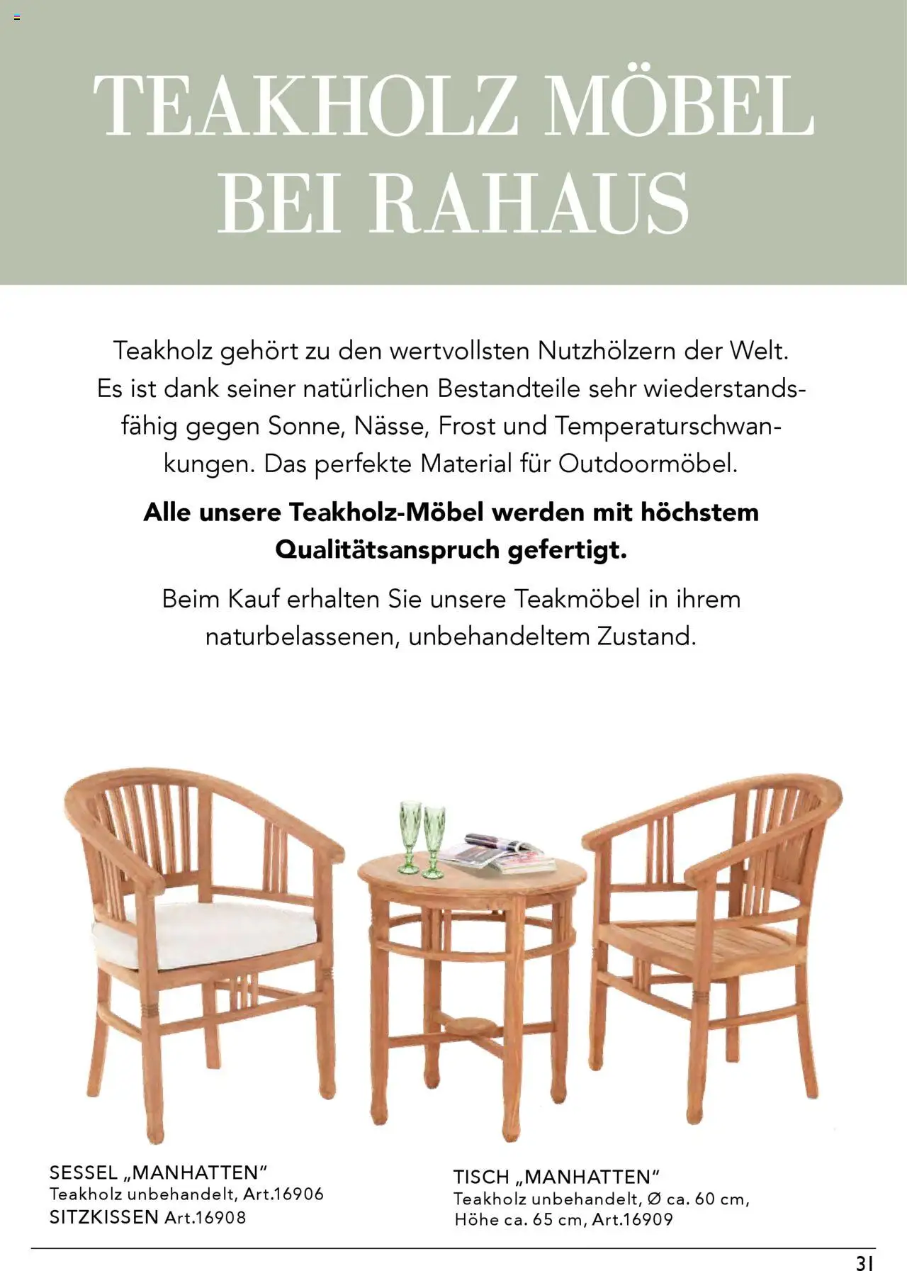 Rahaus Prospekt Gartenmöbel – gültig ab 07.04.2025 | Seite: 31 | Produkte: Sessel, Tisch