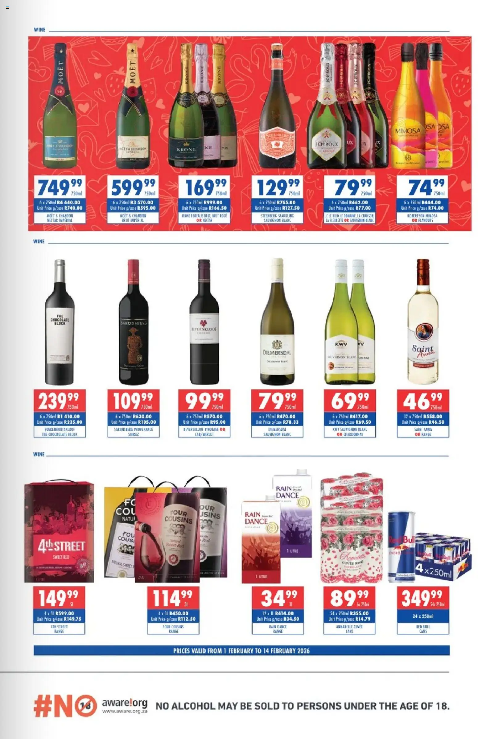 New Ultra Liquors catalogue – valid from 01.02.2026 | Page: 4 | Products: Chocolate, Wine