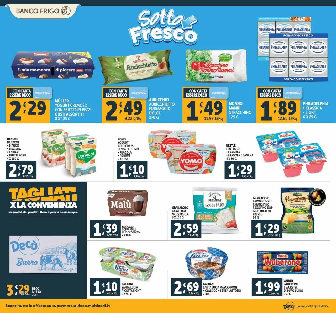 Volantino Decò del 03.10.2025 | Pagina: 8 | Prodotti: Frutta, Formaggio, Burro, Parmigiano reggiano