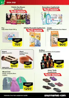 04.12.2025 tarihinden itibaren geçerli olan Onur Market kataloğu önizlemesi | Sayfa: 8 | Ürünler: Sabun, Terlik