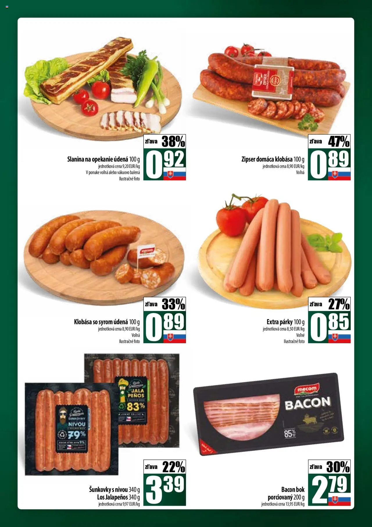 COOP Jednota široká ponuka │ platný od 17.07.2025 | Strana: 13 | Produkty: Slanina, Klobása, Párky