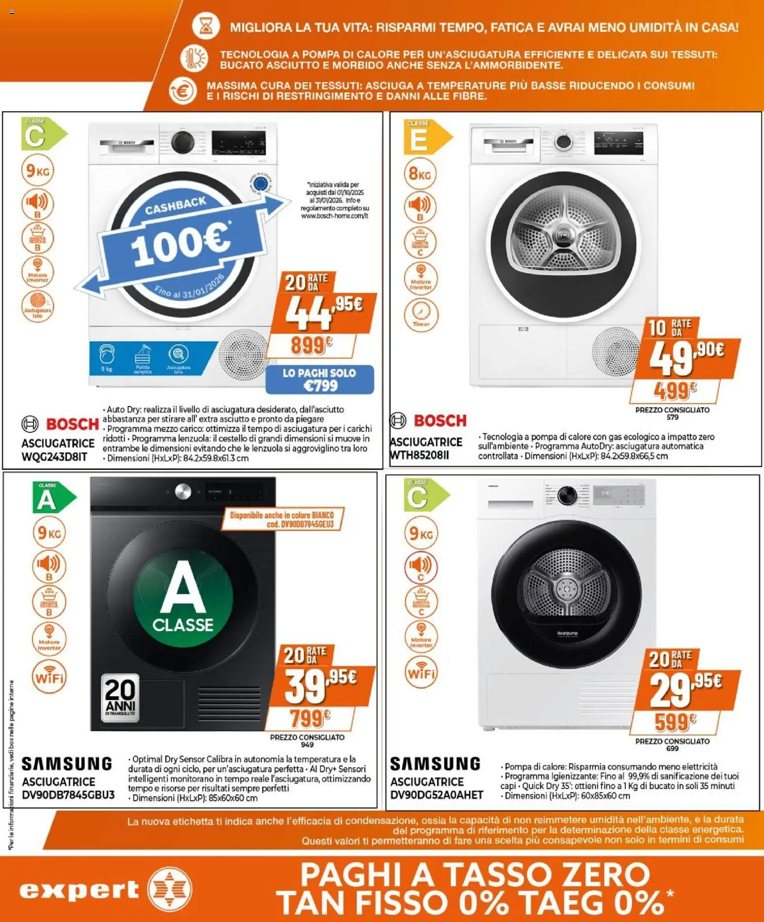 Volantino Expert del 15.01.2026 | Pagina: 18 | Prodotti: Asciugatrice, Lenzuola, Samsung