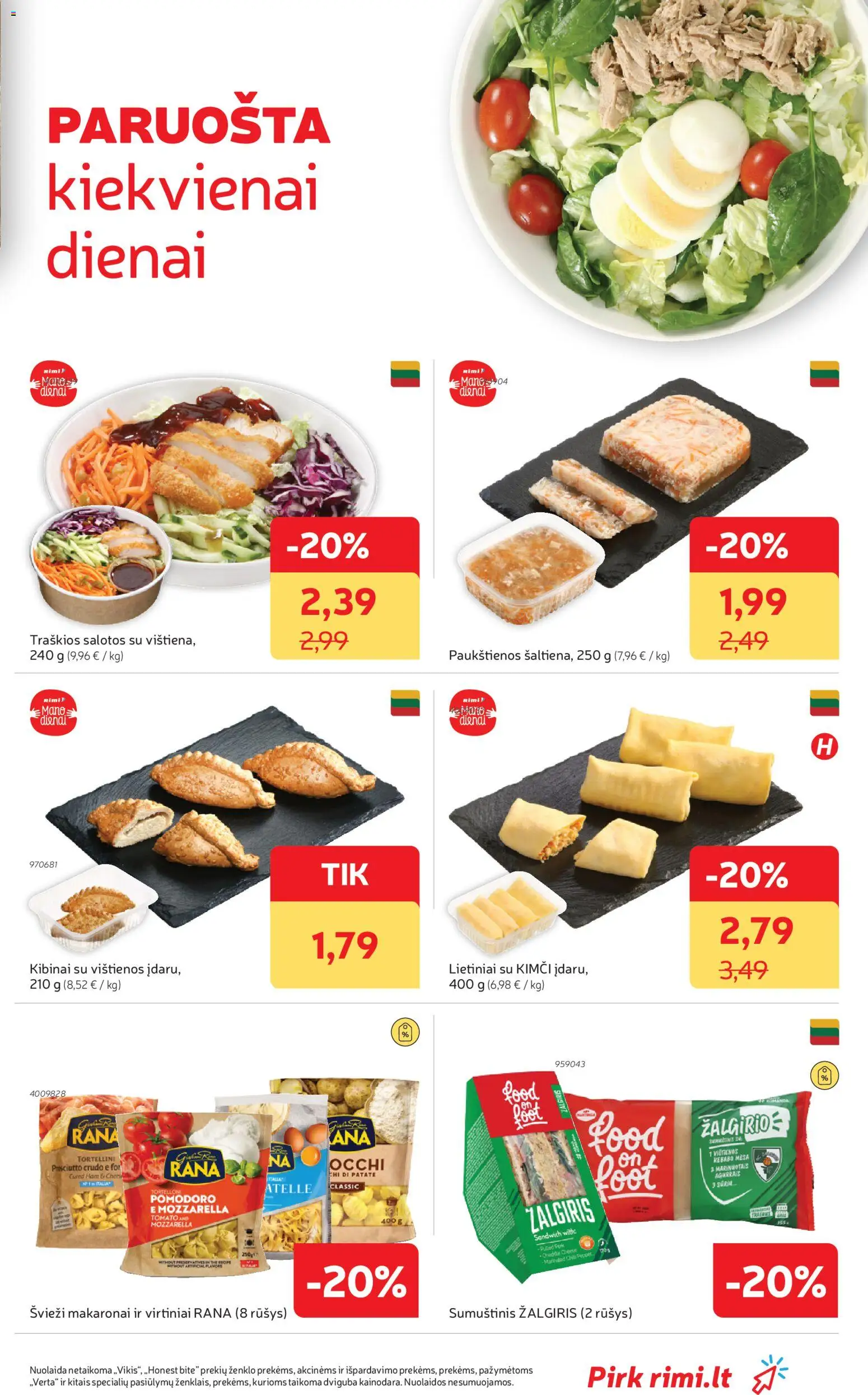 Rimi akcijos nuo 14.04.2026 | Puslapis: 17 | Prekių: Salotos, Vištienos, Sumuštinis, Makaronai