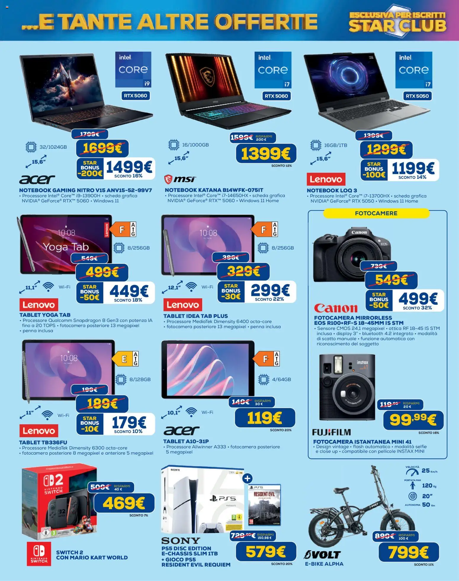 Volantino Euronics del 09.04.2026 | Pagina: 5 | Prodotti: Notebook, Tablet, Fotocamera, Gioco