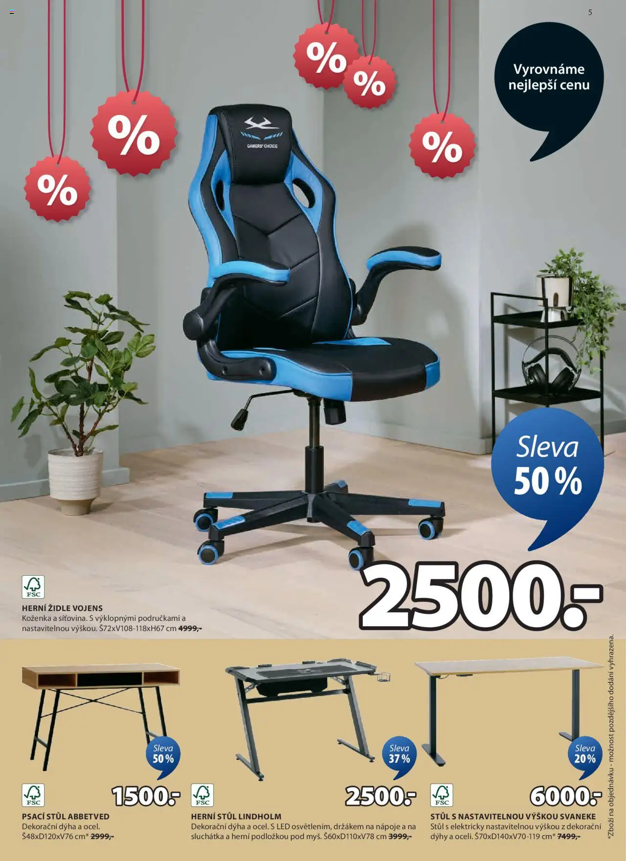 JYSK leták od 28.05.2025 | Strana: 5 | Produkty: Sluchátka, Židle, Psací stůl, LED