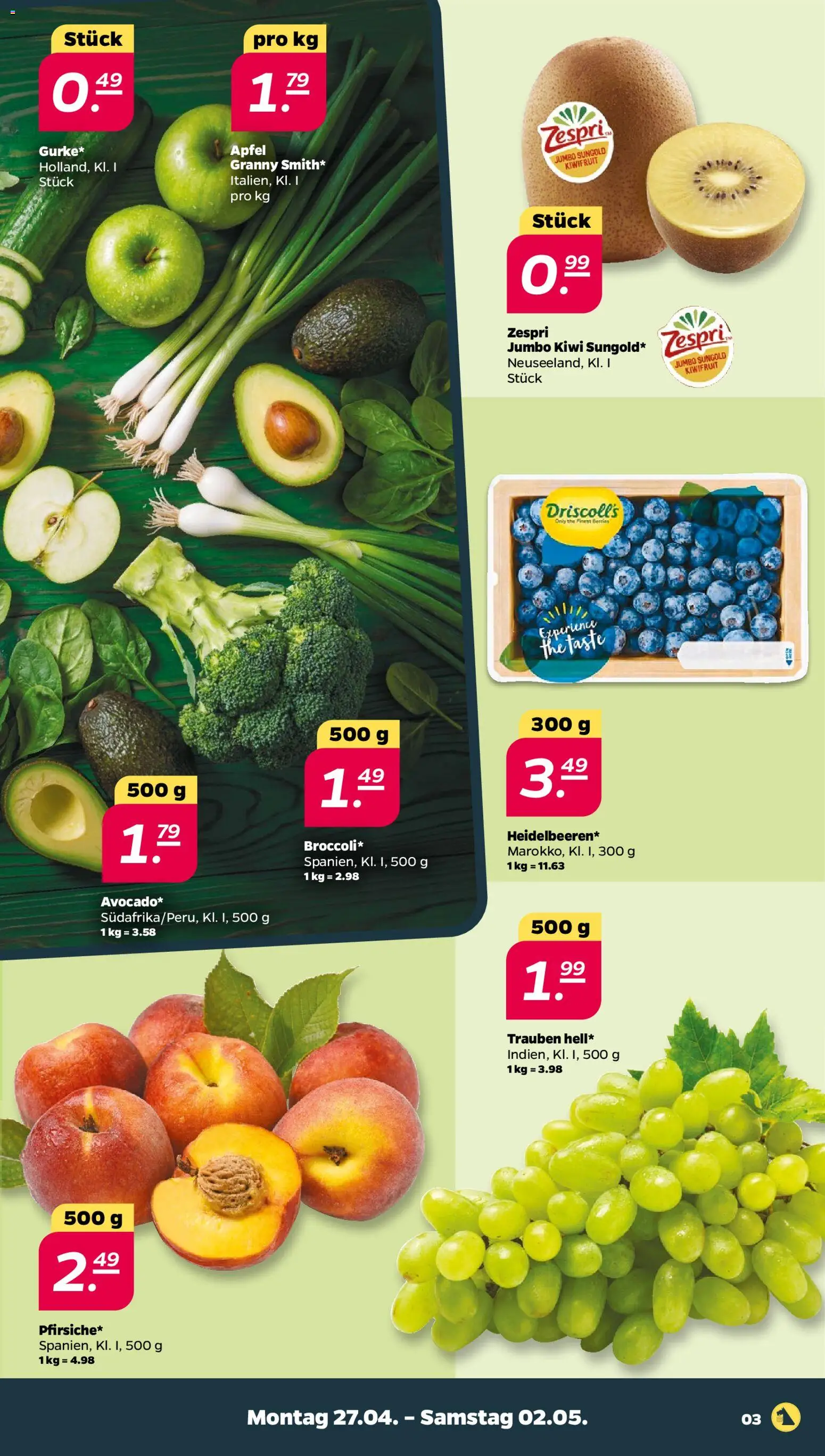 Netto Prospekt 	 – gültig ab 27.04.2026 | Seite: 3 | Produkte: Trauben, Äpfel, Kiwi
