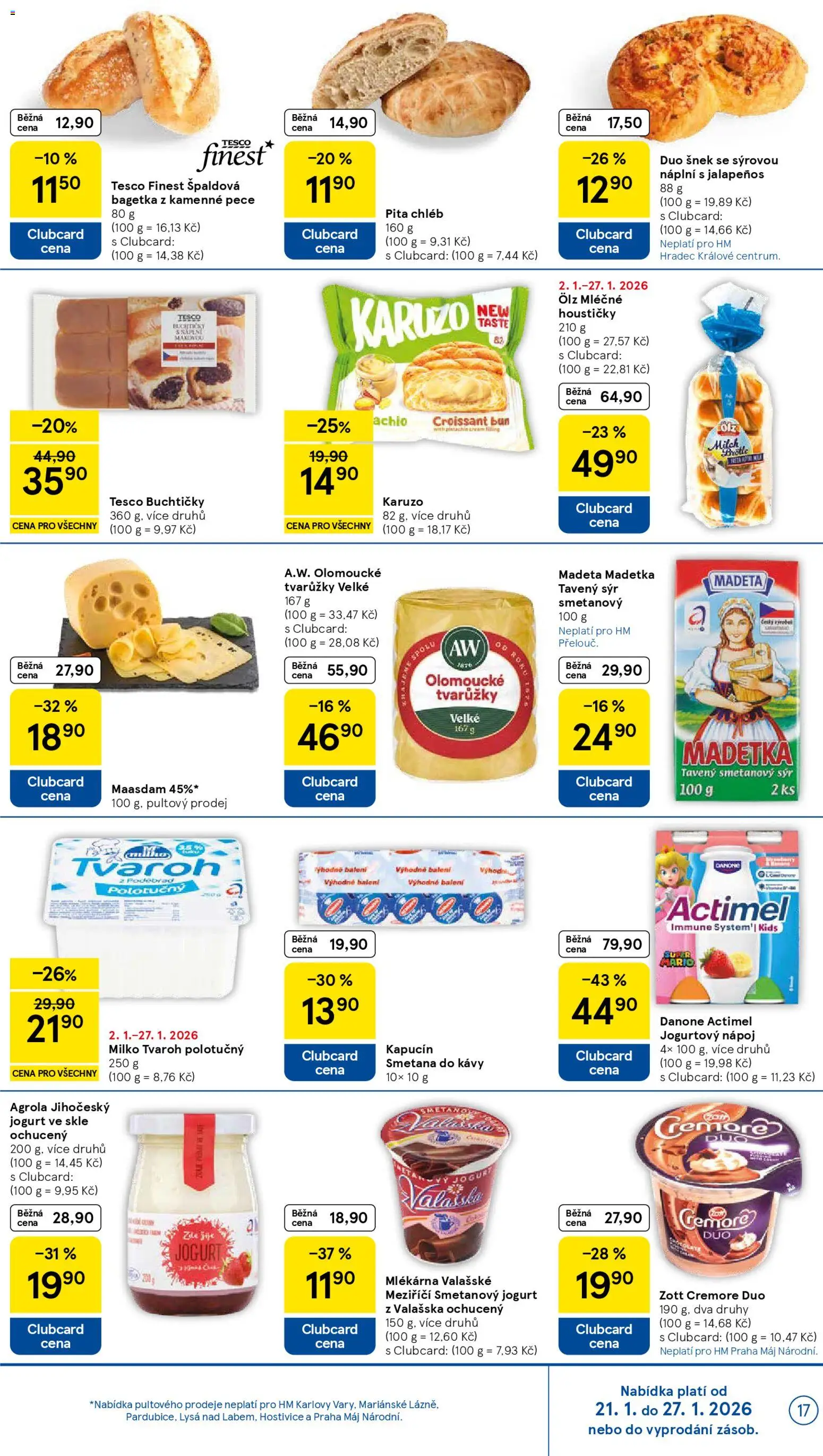 Tesco leták - Hypermarket od 21.01.2026 | Strana: 17 | Produkty: Chléb, Jalapeňos, Smetanový sýr, Coffee creamer