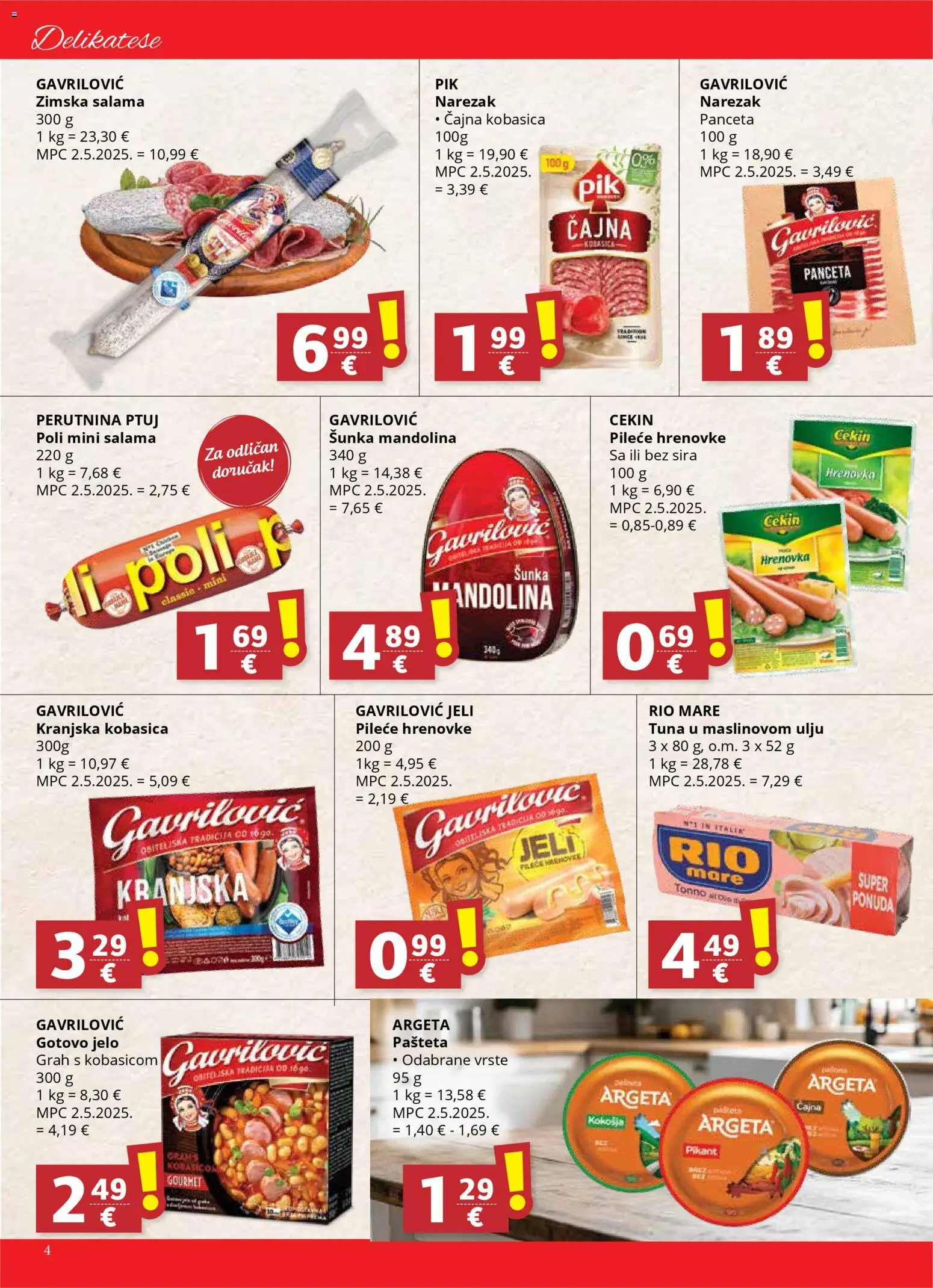 Djelo katalog | vrijedi od 03.12.2025 | Stranica: 4 | Proizvodi: Grah, Kranjska kobasica, Perutnina Ptuj, Panceta