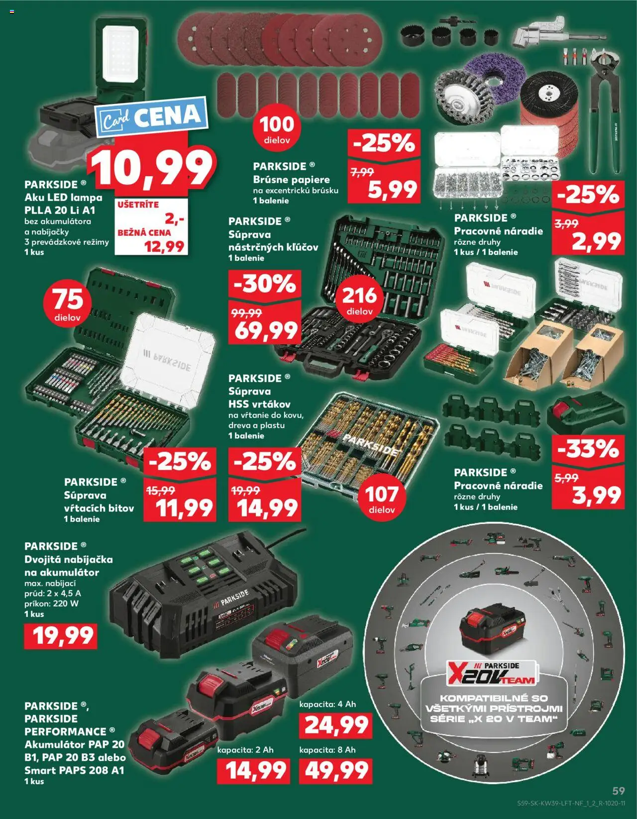 Nové Kaufland akcie – leták je platný od 25.09.2025 | Strana: 59 | Produkty: Lampa, Led lampa, Náradie, Nabíjačka
