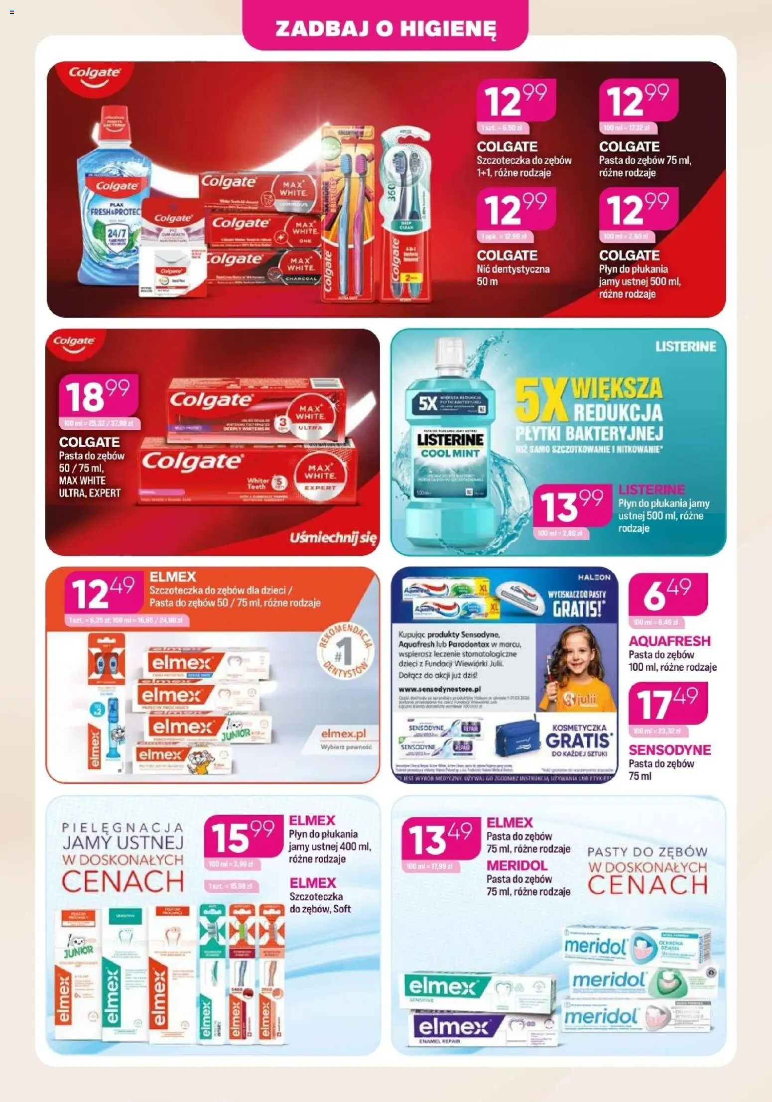 Koliber gazetka od 12.03.2026 | Strona: 6 | Produkty: Pasta do zębów, Szczoteczka do zębów, Płyn do płukania jamy ustnej