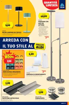 Volantino Aldi del 18.08.2025 | Pagina: 19 | Prodotti: Fermaporta, Tavolo, Batteria, Lampada
